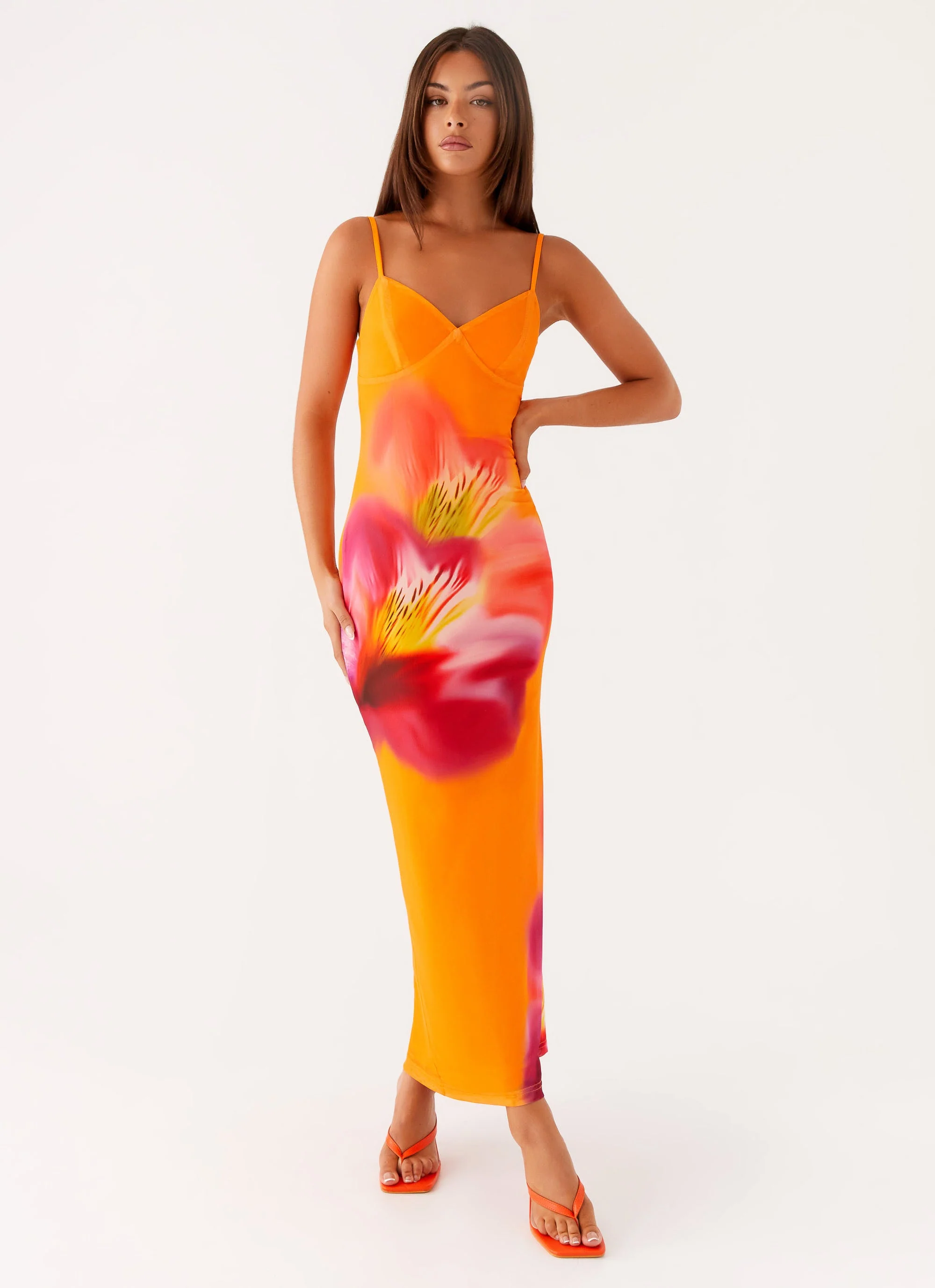 Kasey Midi Dress - Orange Tropical - Image 6