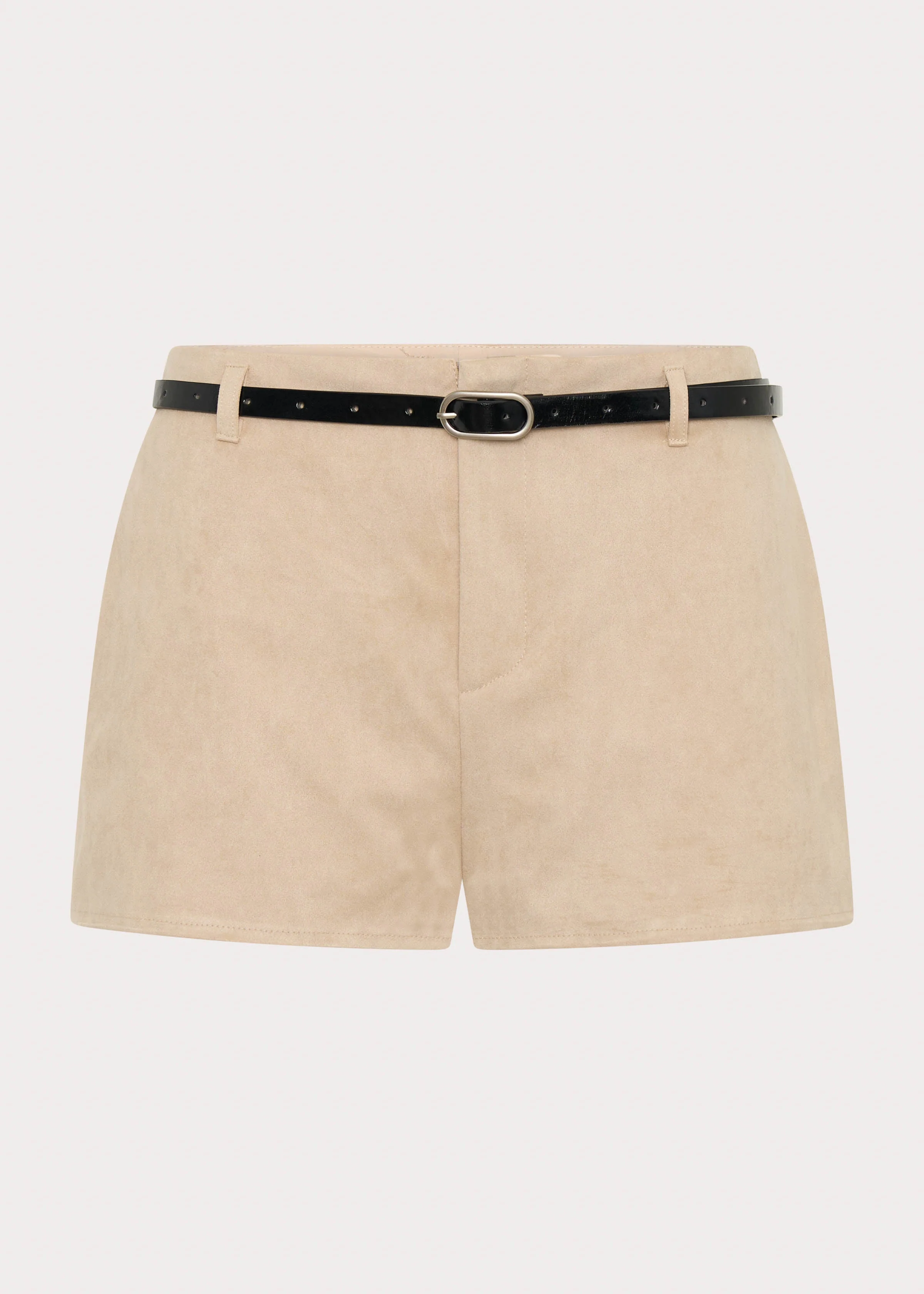 Katie Suede Mini Shorts - Beige - Image 9