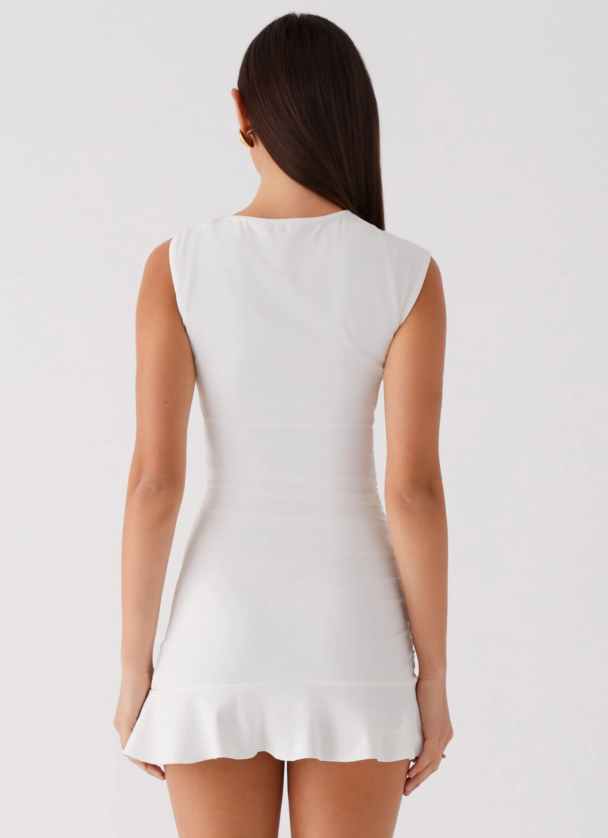 Katy Frill Mini Dress - Ivory - Image 4
