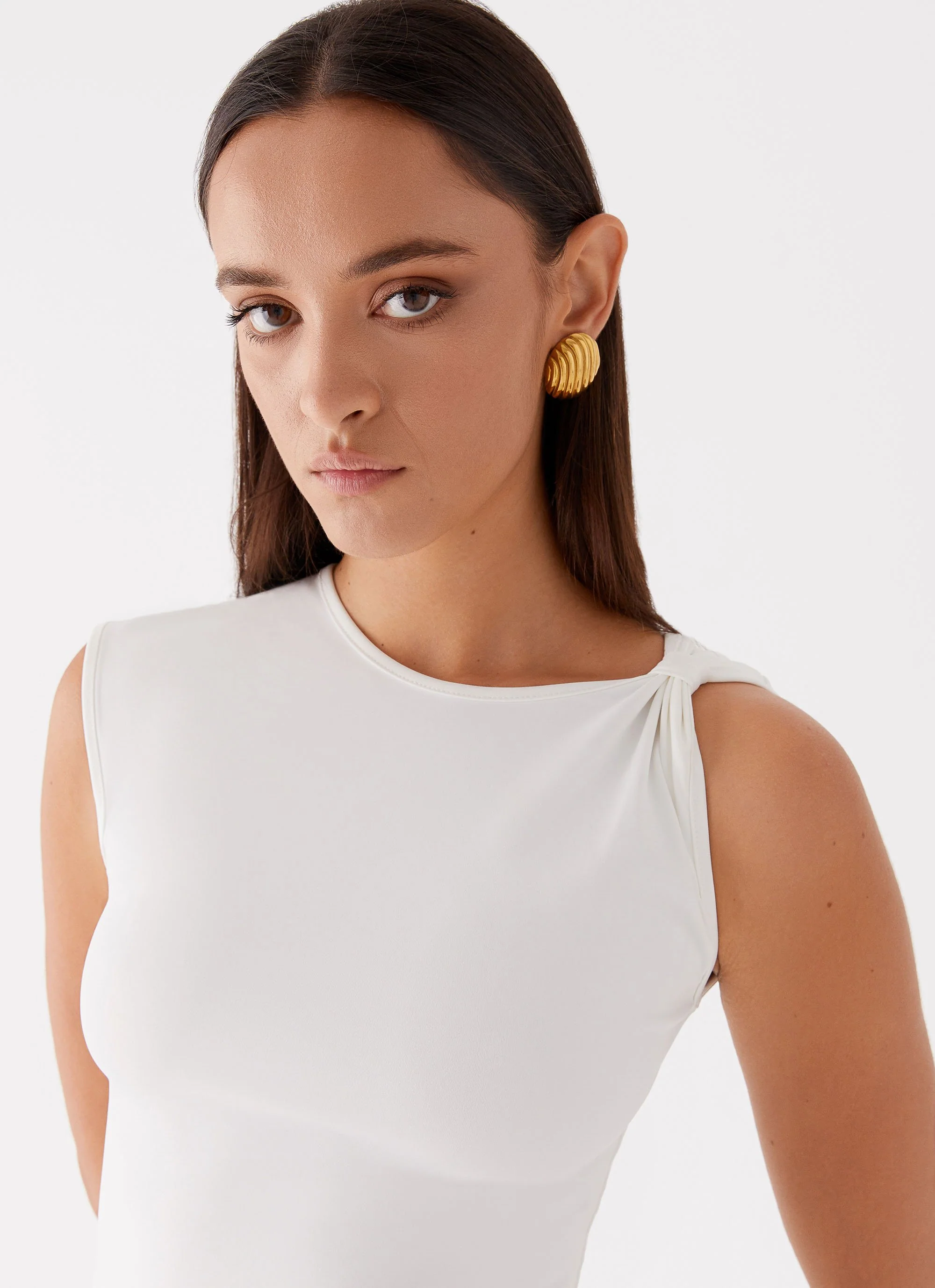 Katy Frill Mini Dress - Ivory - Image 6