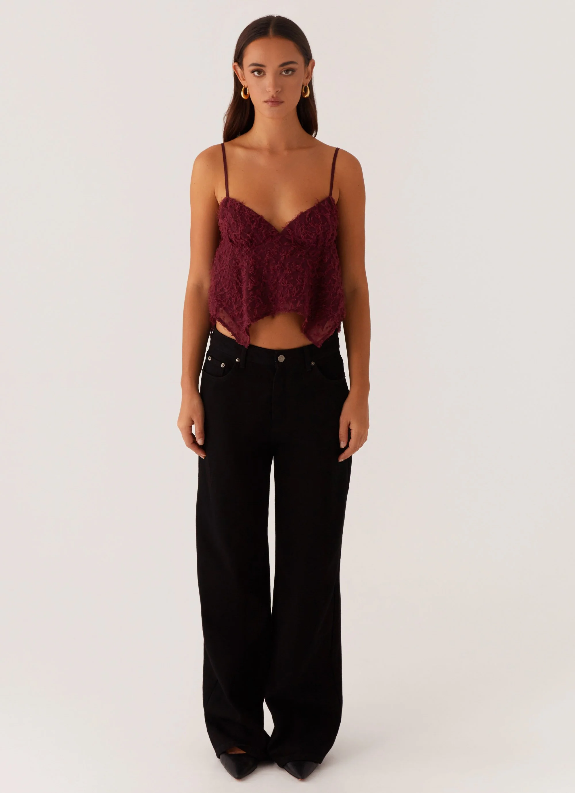 Katya Asymmetric Top - Maroon - Image 2