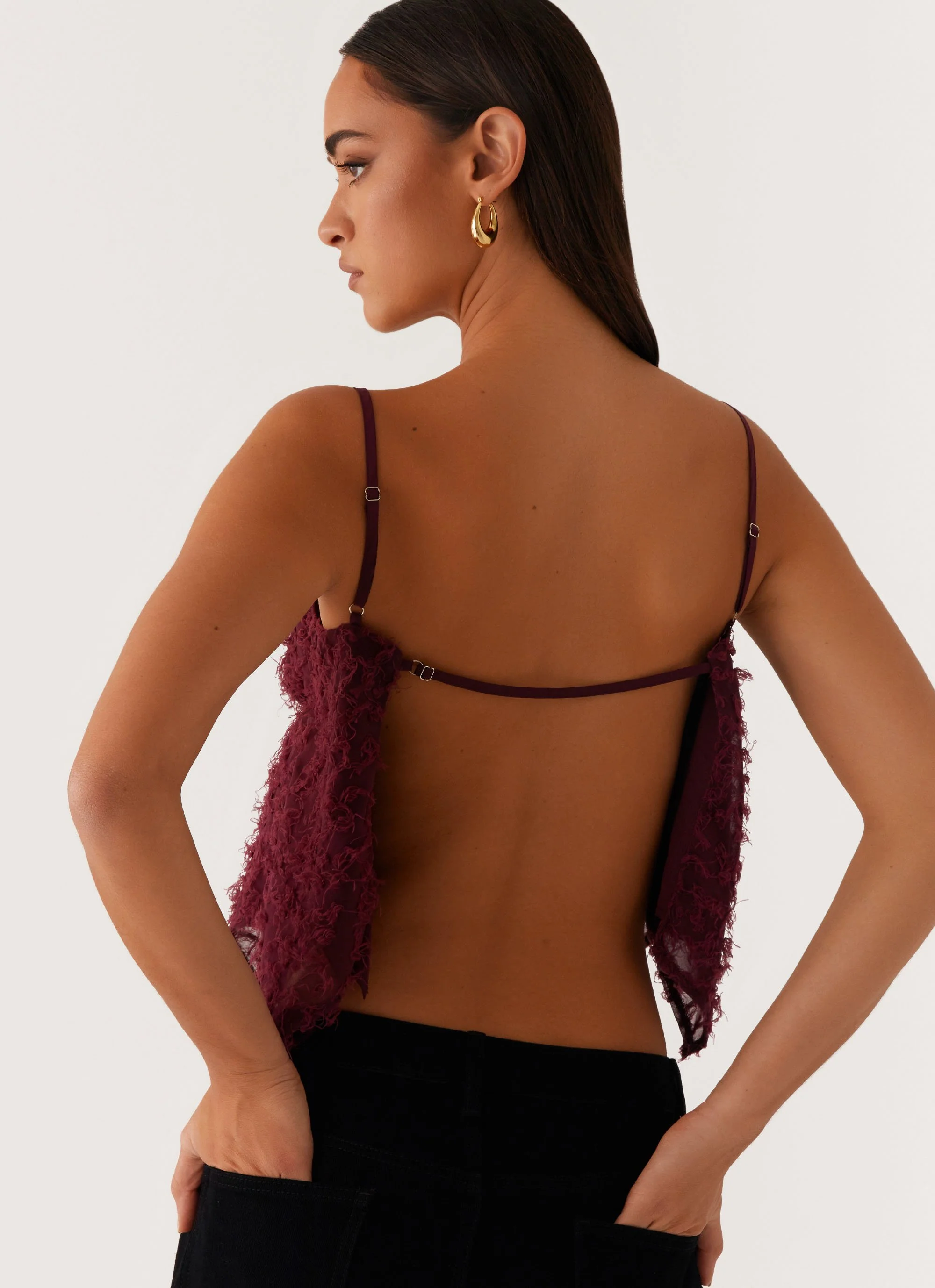 Katya Asymmetric Top - Maroon - Image 5