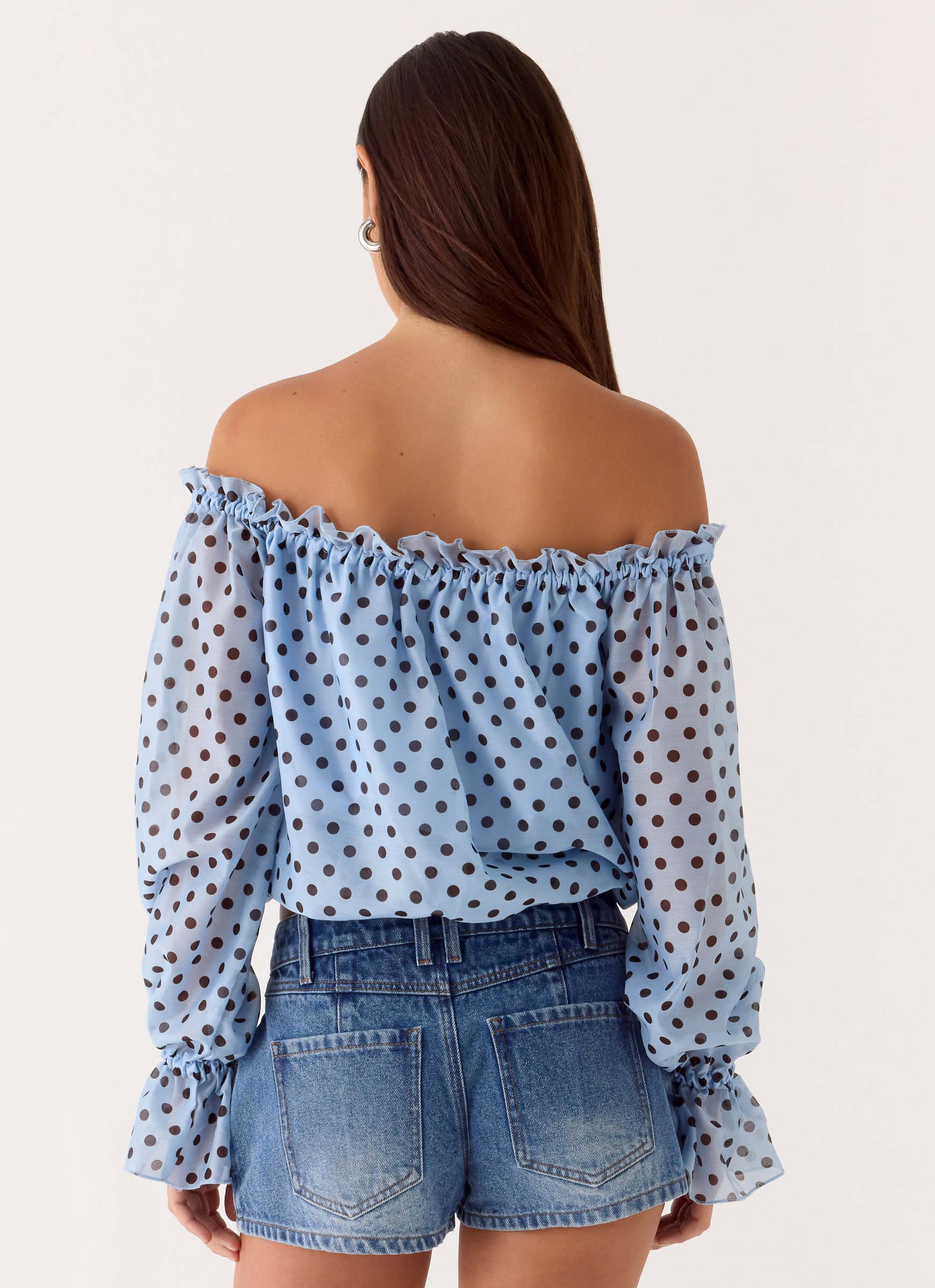 Kayda Low Rise Denim Shorts - Blue Wash - Image 4