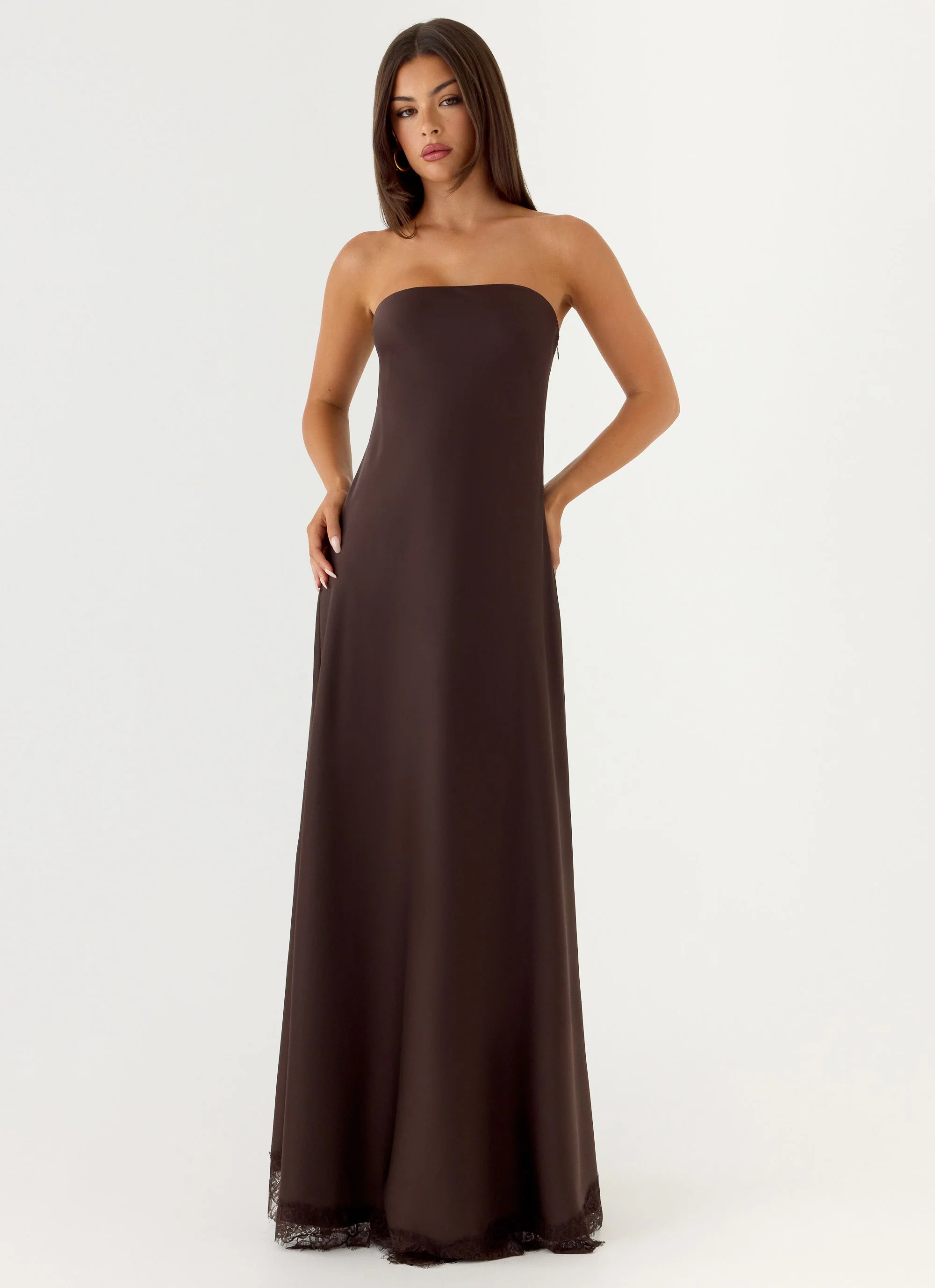 Kayleigh Strapless Maxi Dress - Chocolate Torte - Image 4