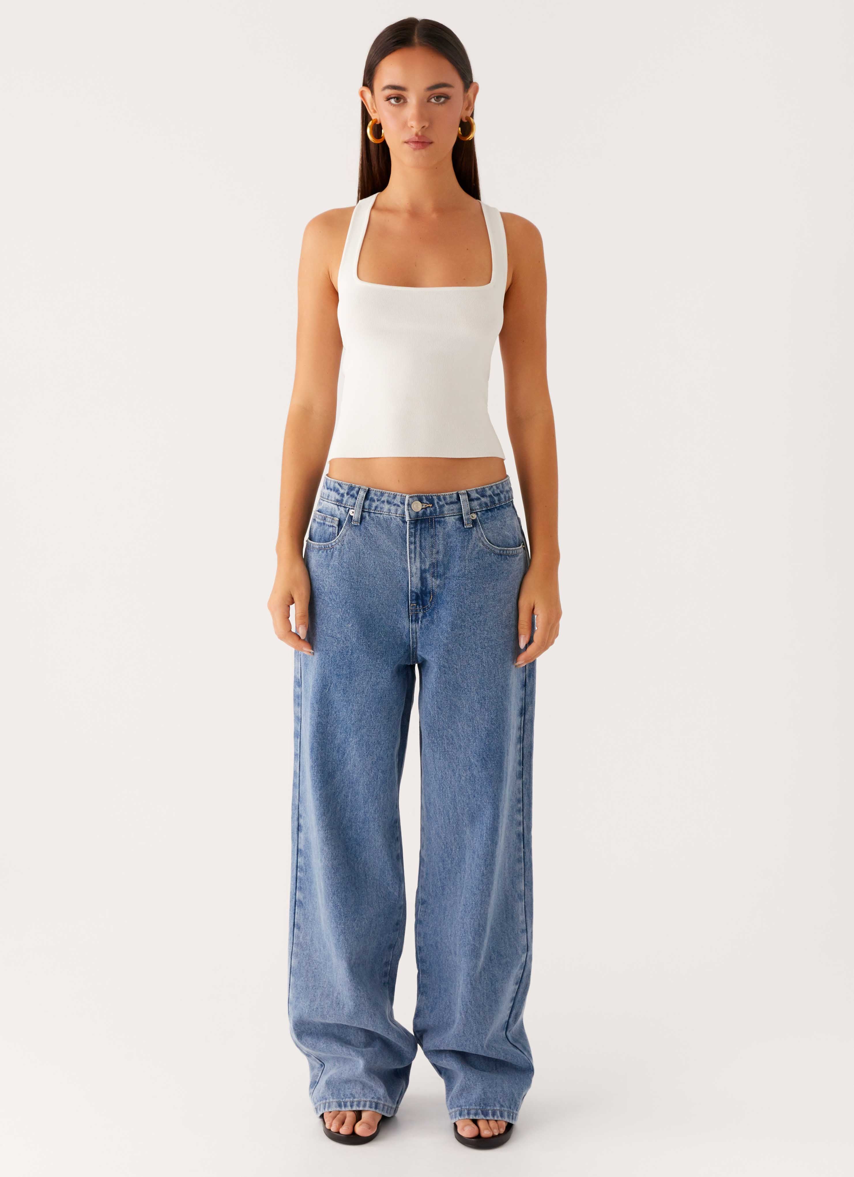 Keanna Low Rise Denim Jeans - Blue Denim - Image 5