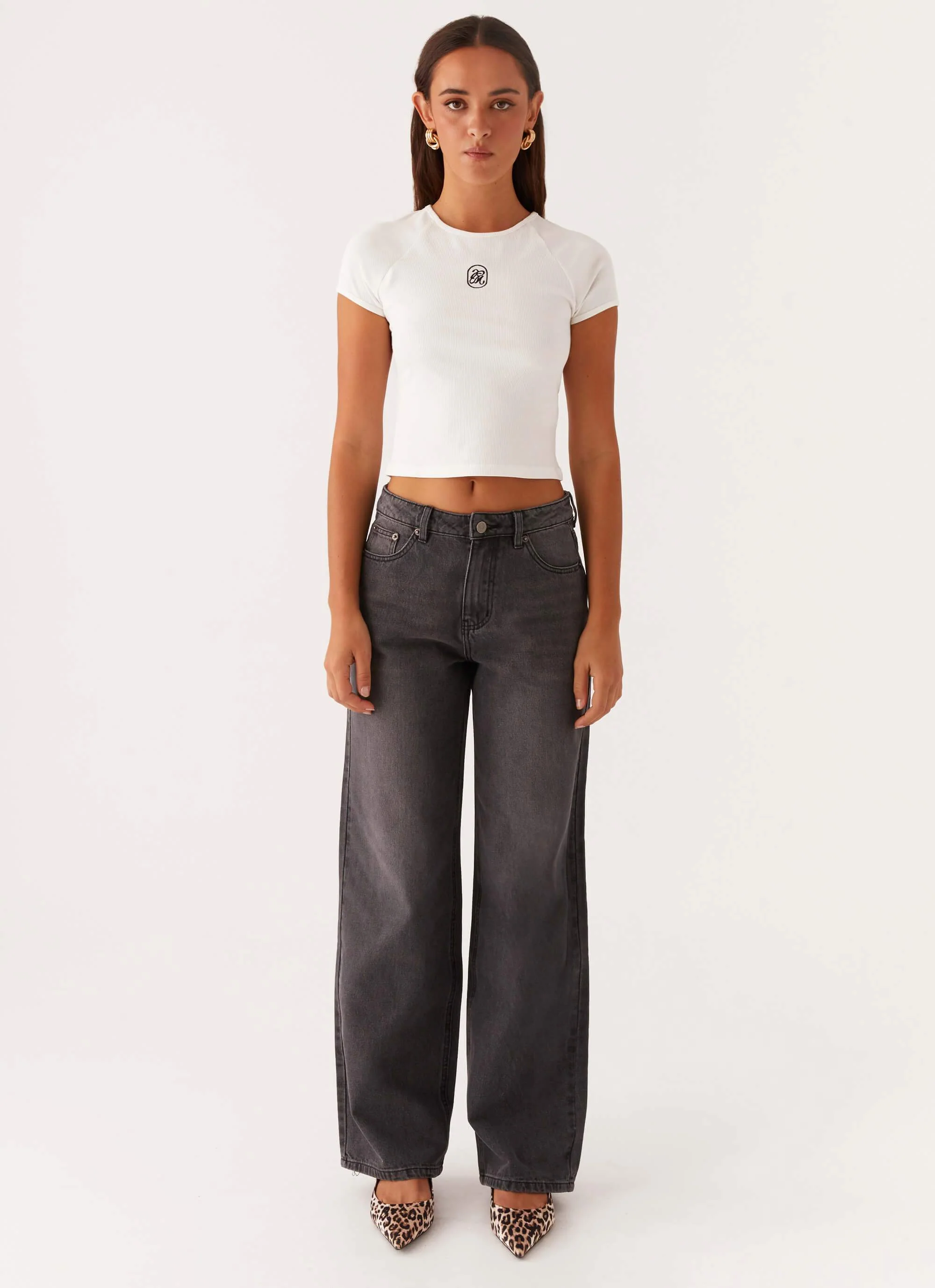 Keanna Low Rise Denim Jeans - Charcoal - Image 2