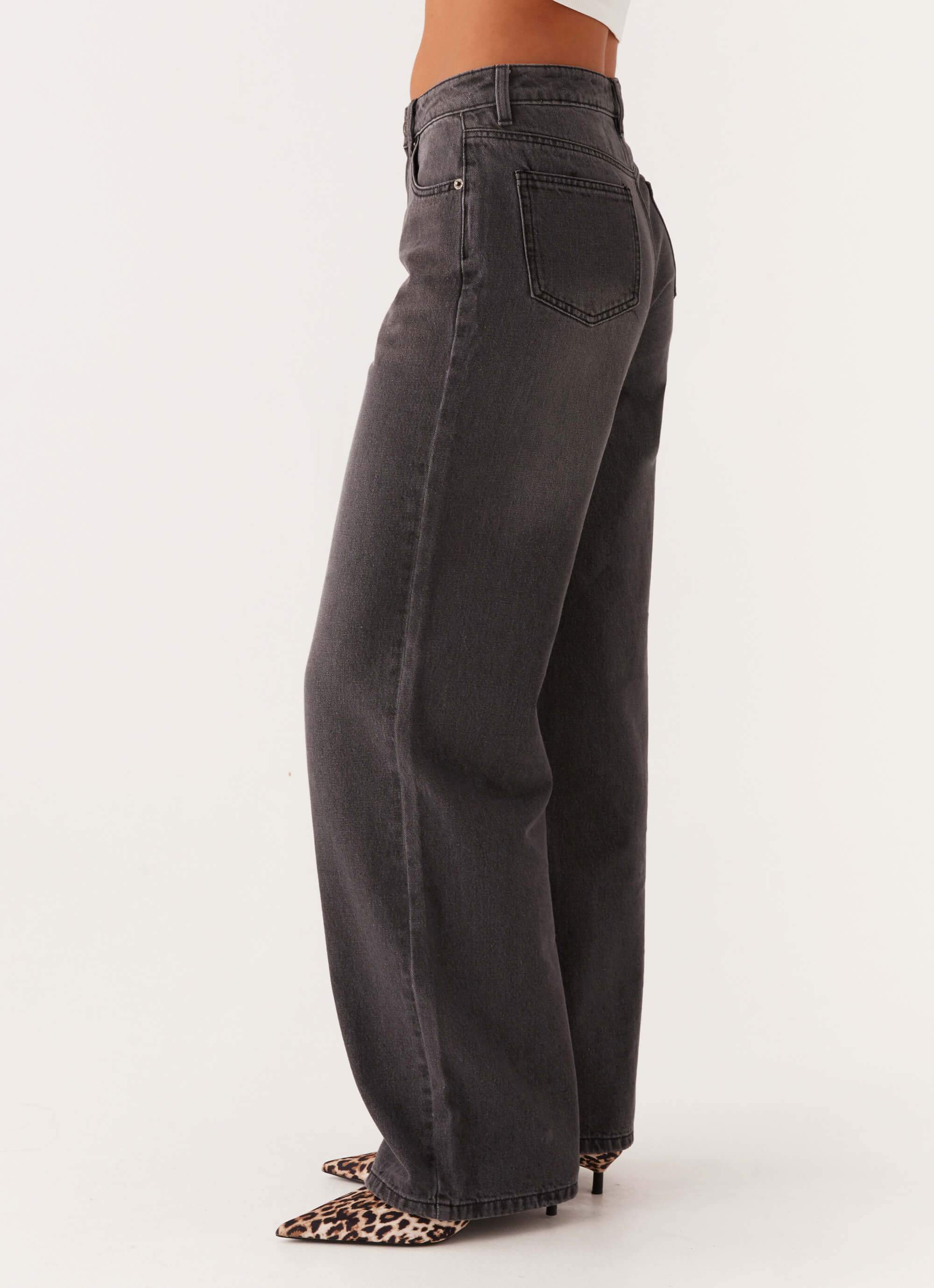 Keanna Low Rise Denim Jeans - Charcoal - Image 3
