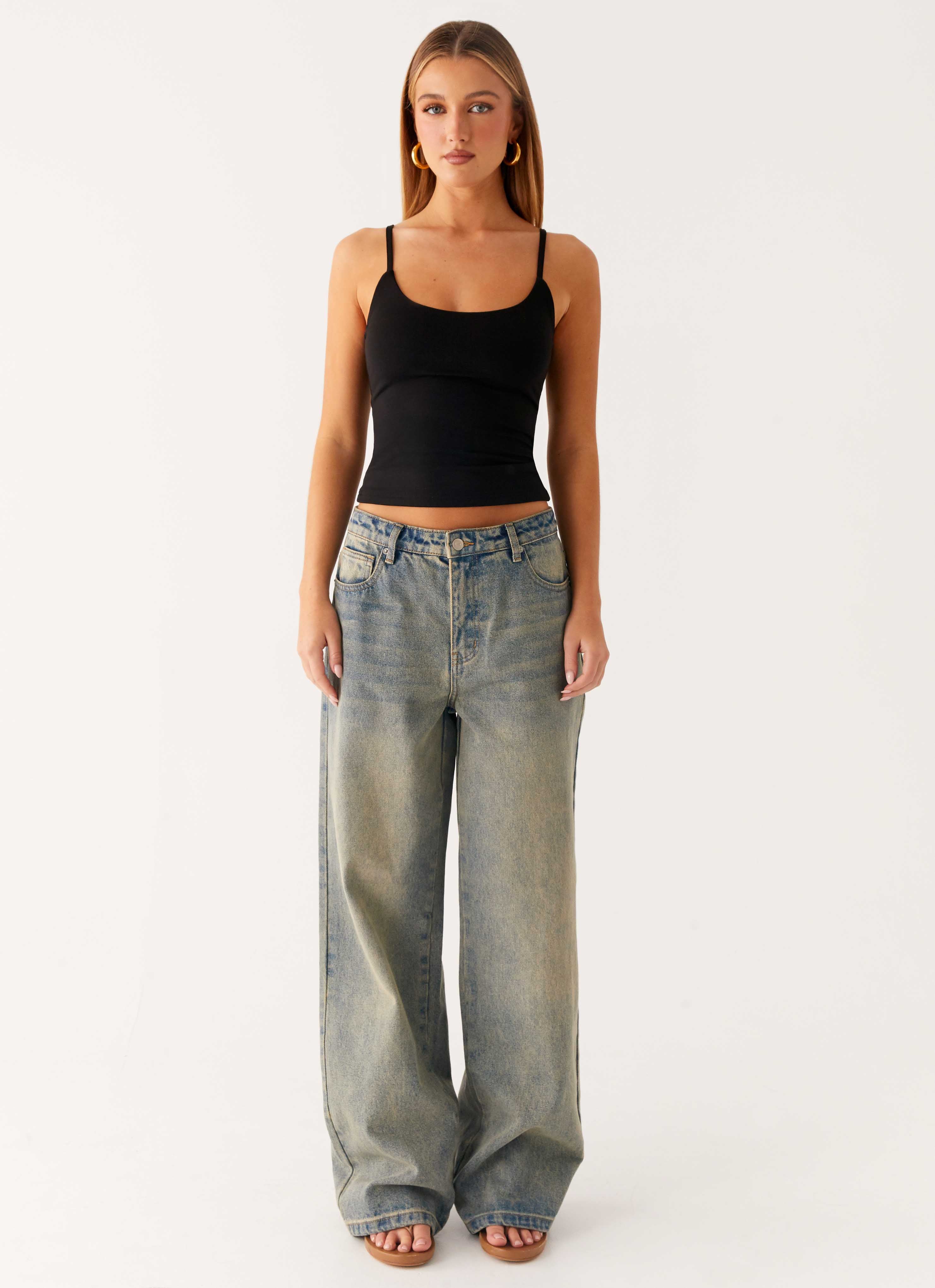Keanna Low Rise Denim Jeans - Dirty Wash - Image 2