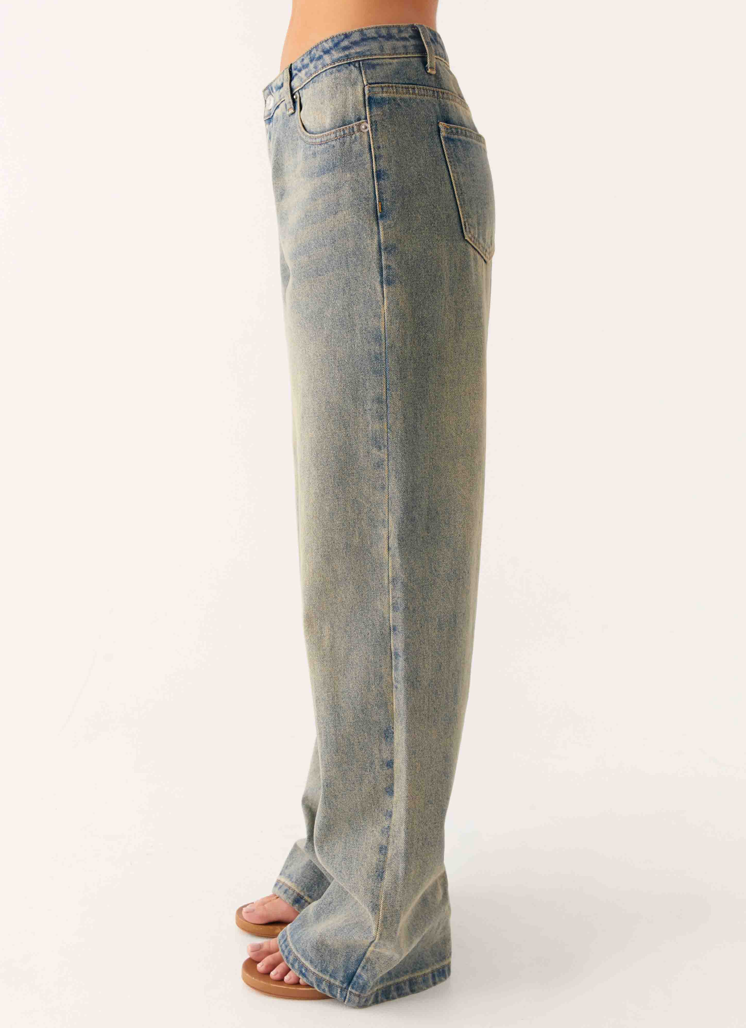 Keanna Low Rise Denim Jeans - Dirty Wash - Image 3