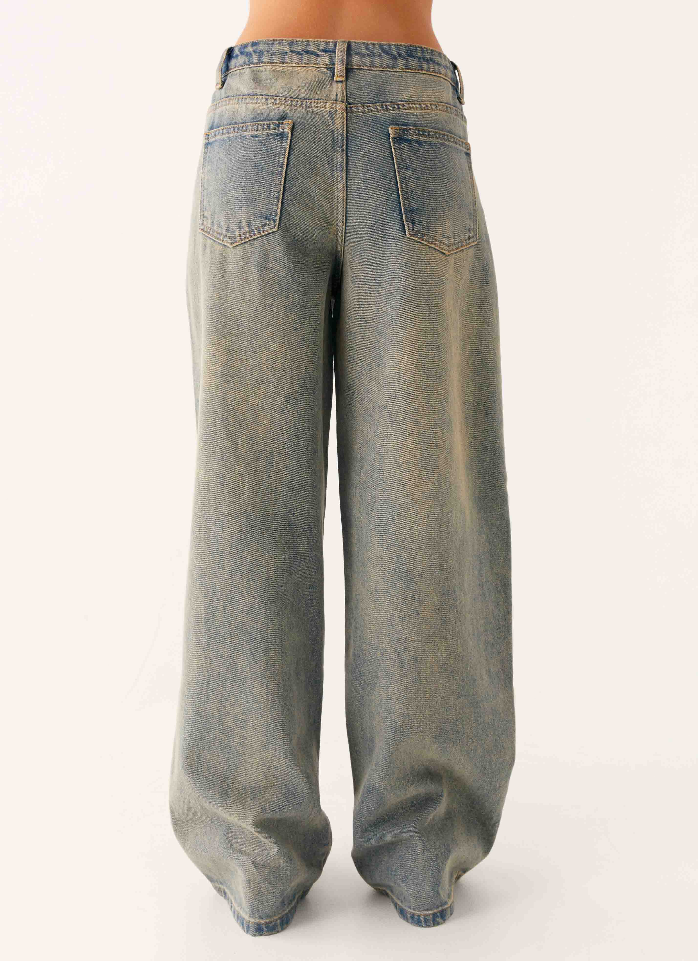 Keanna Low Rise Denim Jeans - Dirty Wash - Image 4