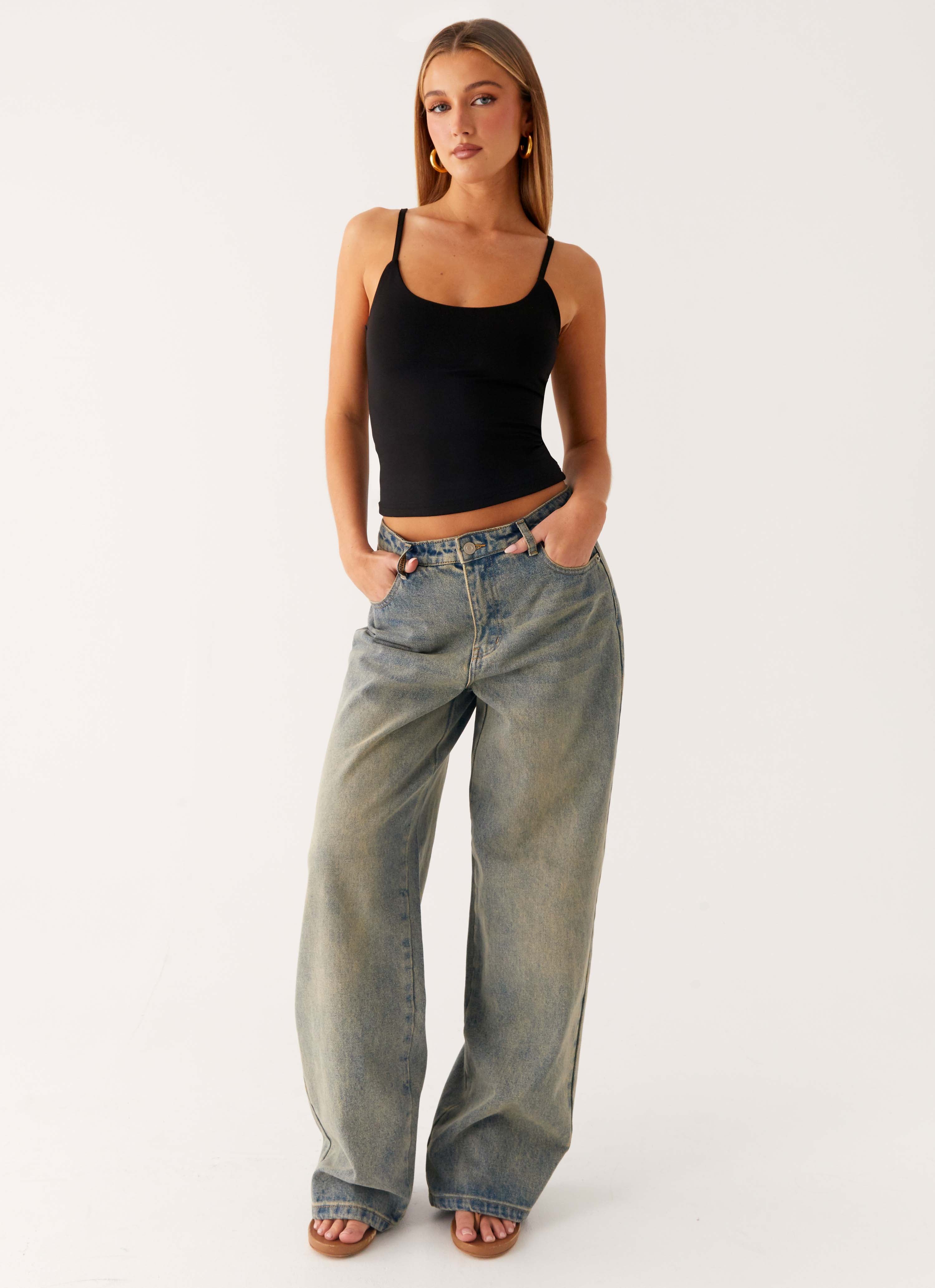 Keanna Low Rise Denim Jeans - Dirty Wash - Image 5