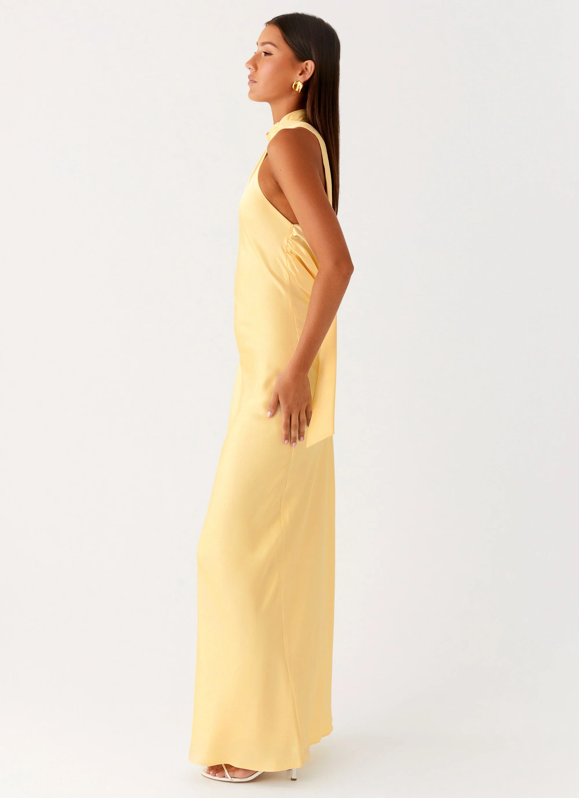 Keena Scarf Maxi Dress - Lemon - Image 2