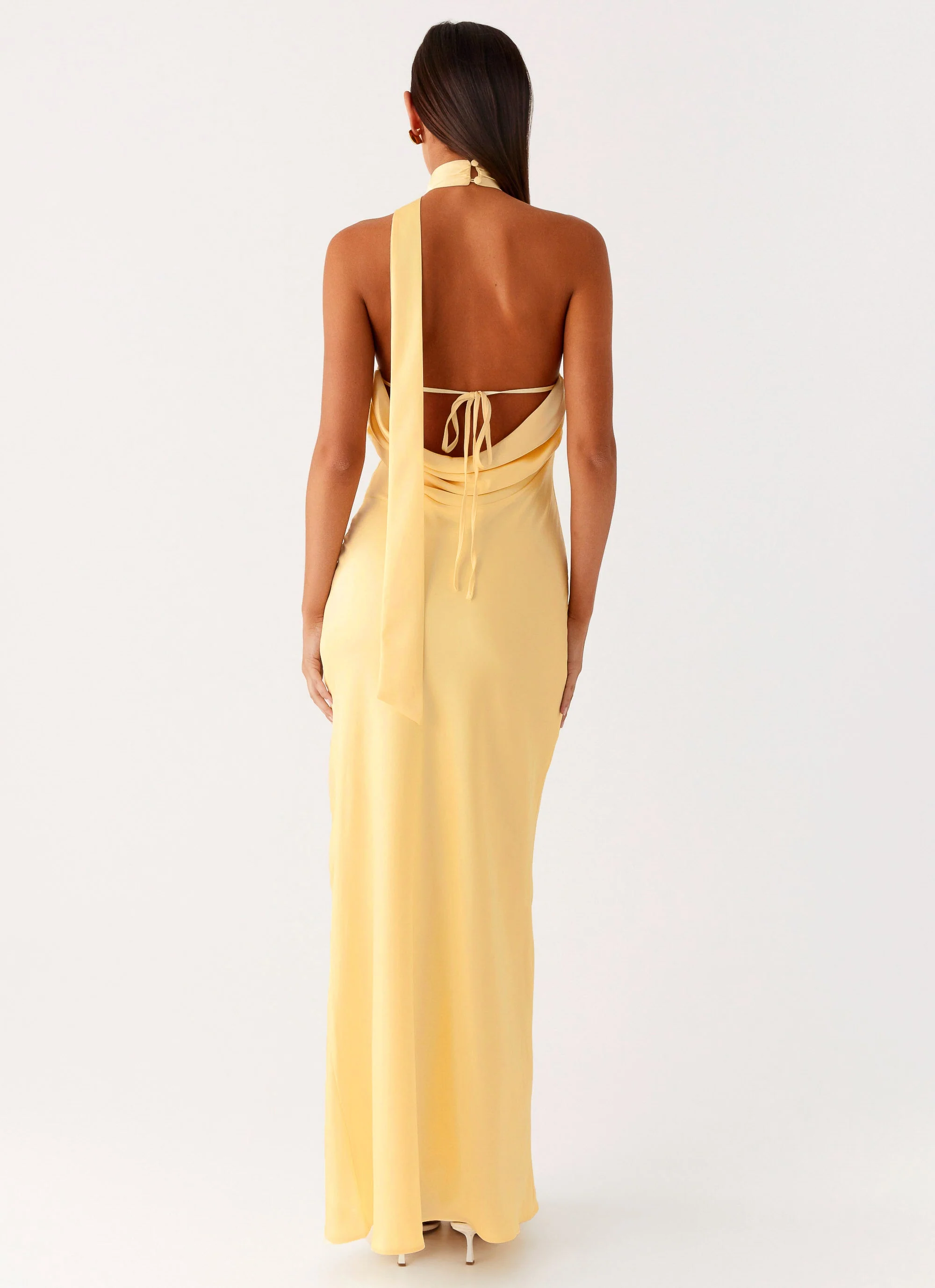 Keena Scarf Maxi Dress - Lemon - Image 3