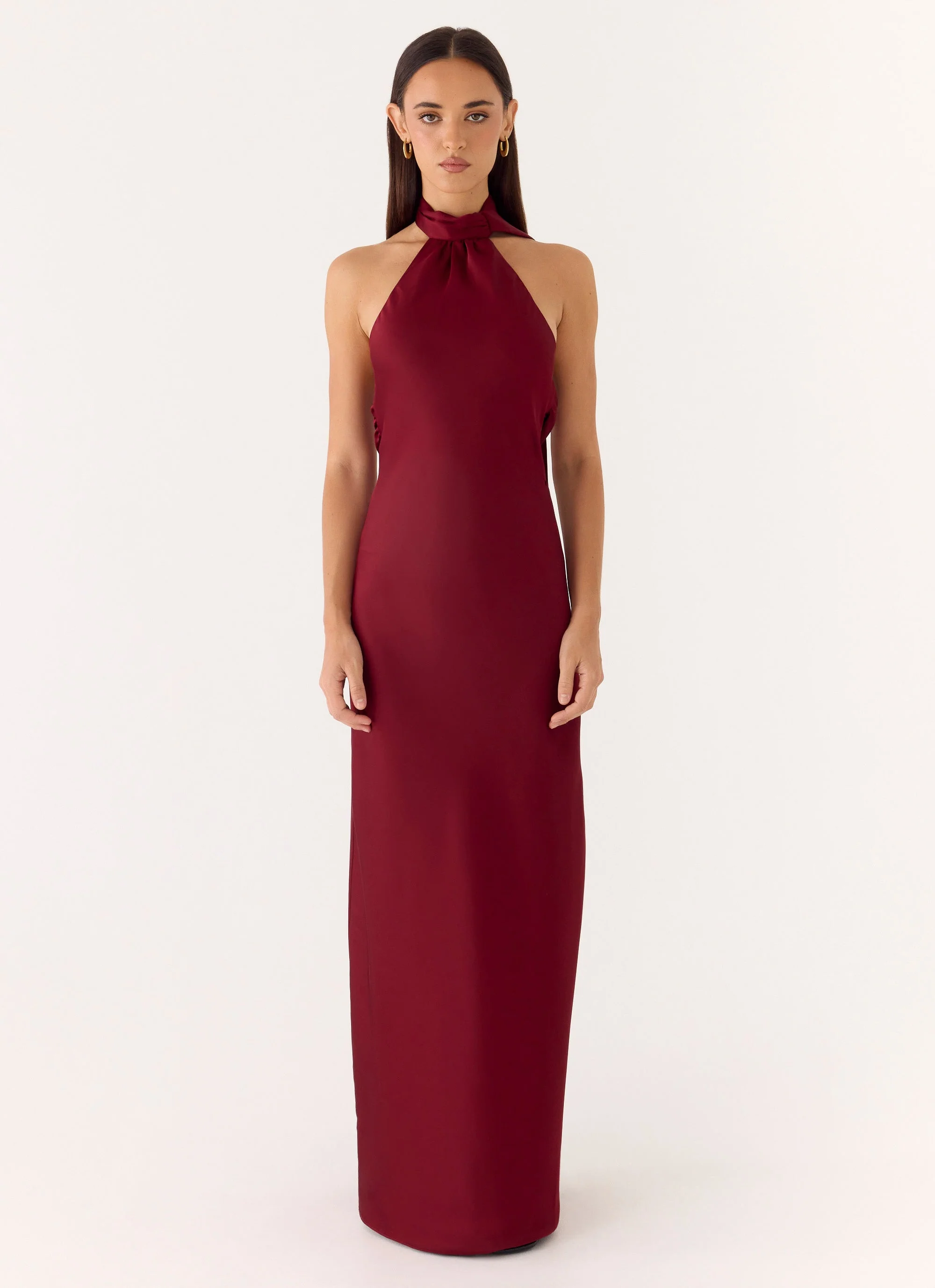 Keena Scarf Maxi Dress - Merlot - Image 5