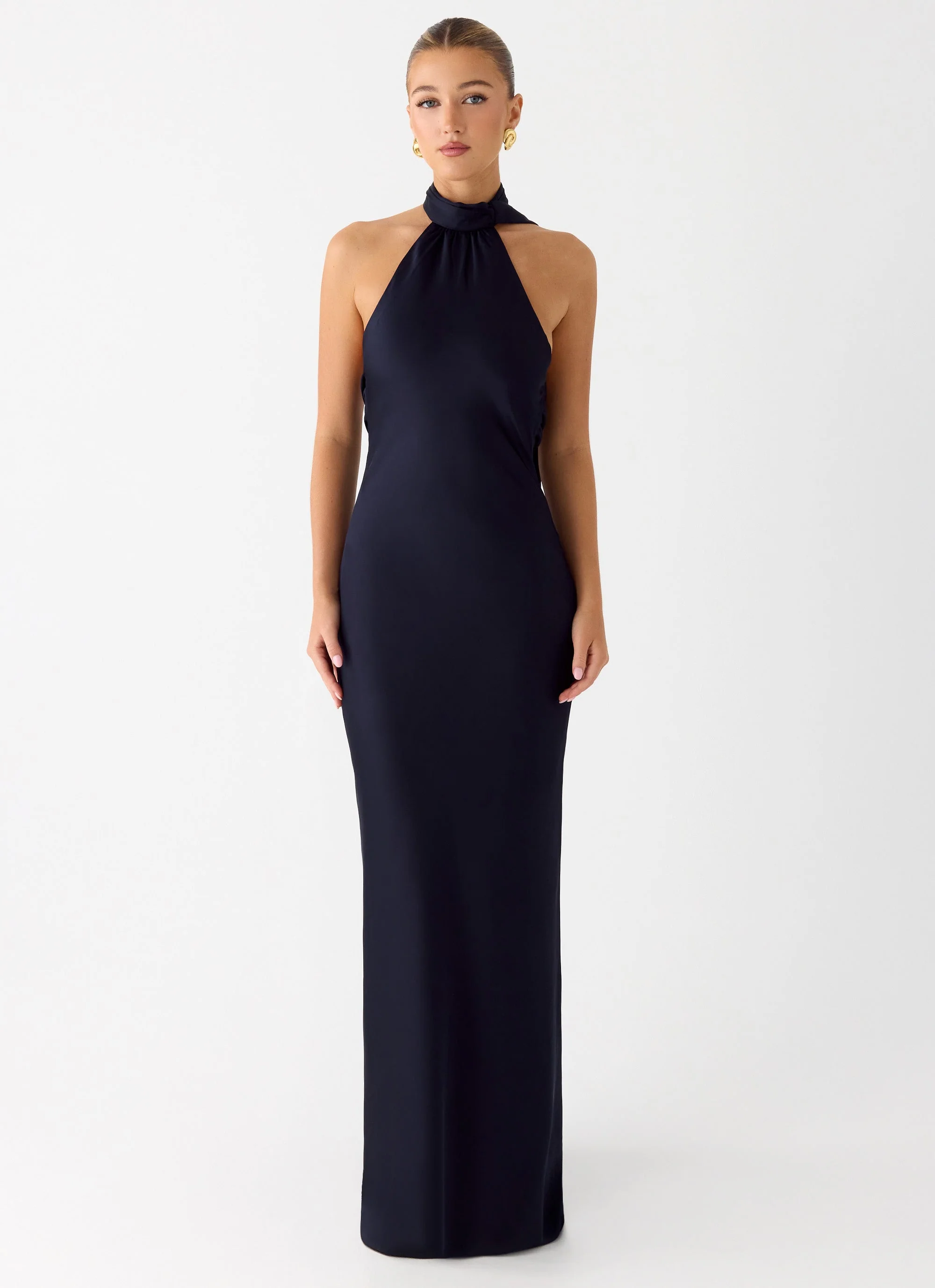 Keena Scarf Maxi Dress - Navy - Image 2