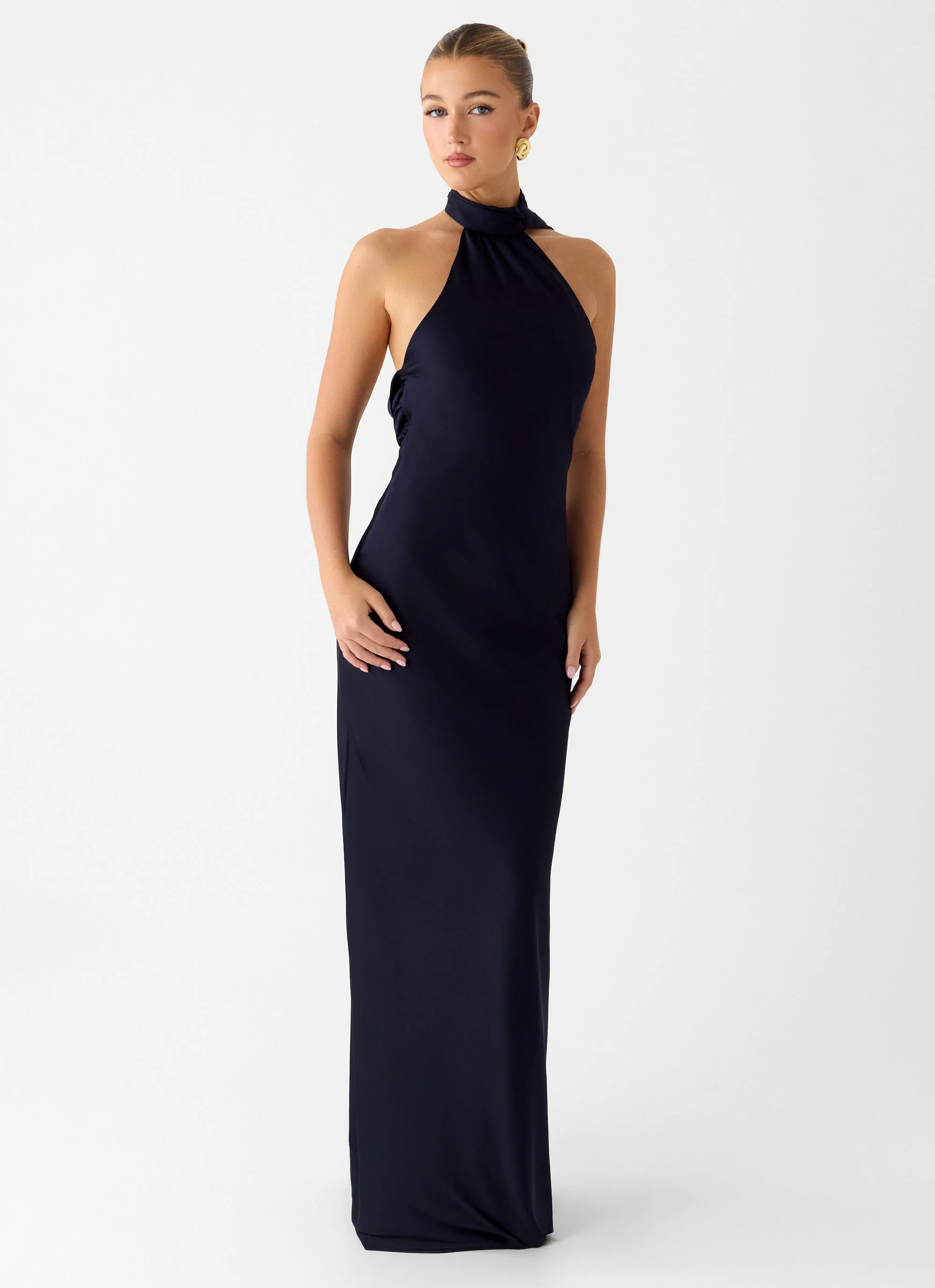 Keena Scarf Maxi Dress - Navy - Image 6