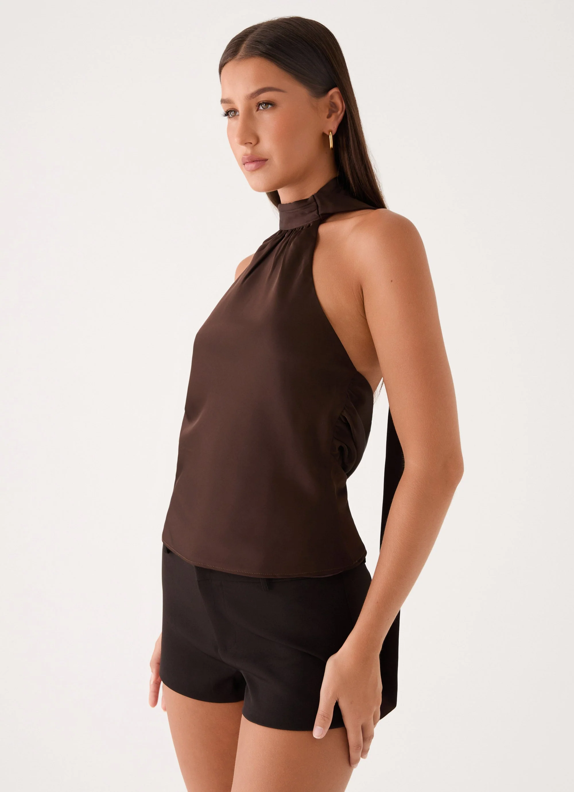 Keena Scarf Top - Chocolate - Image 6
