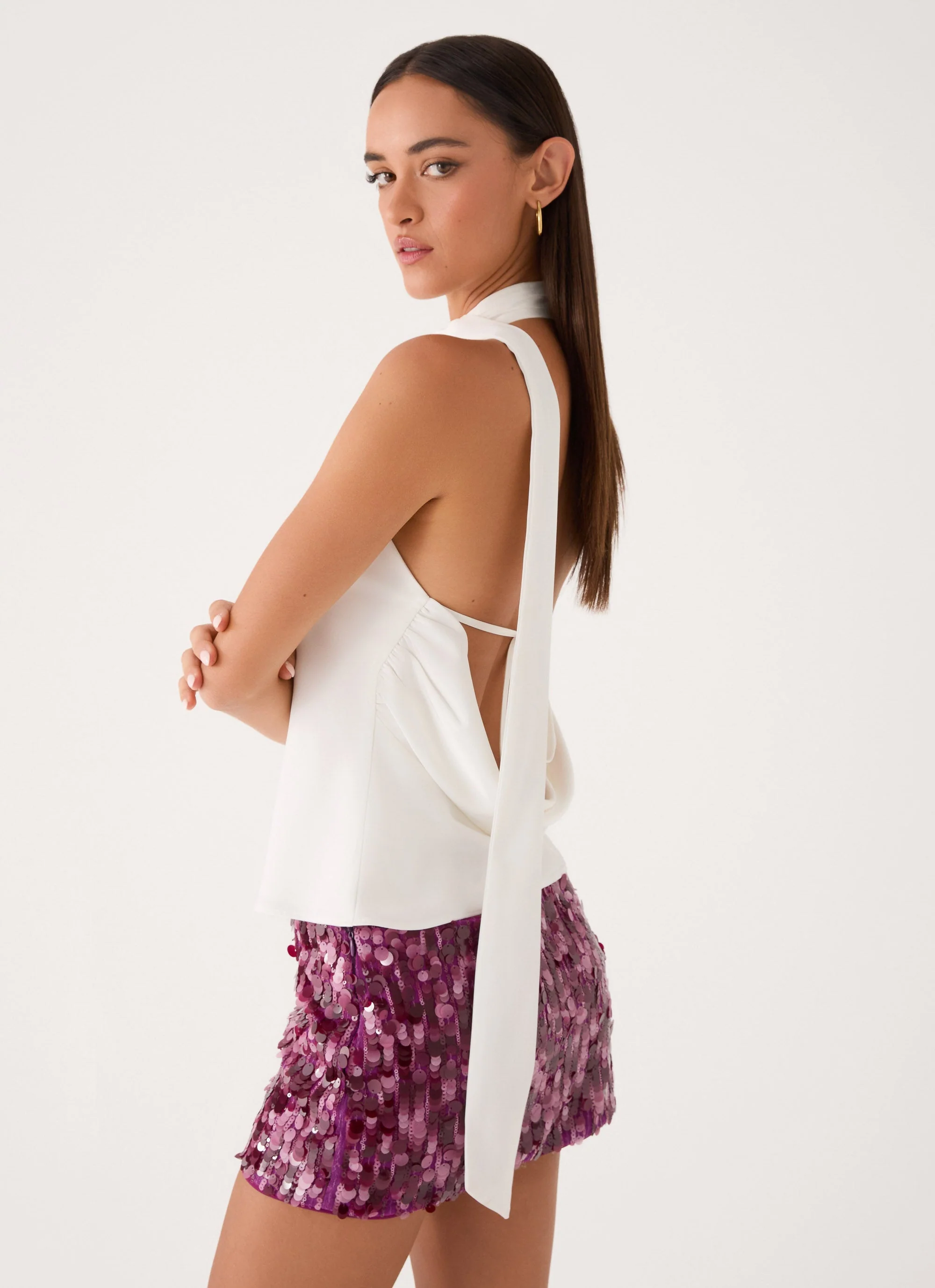 Keena Scarf Top - Ivory - Image 5