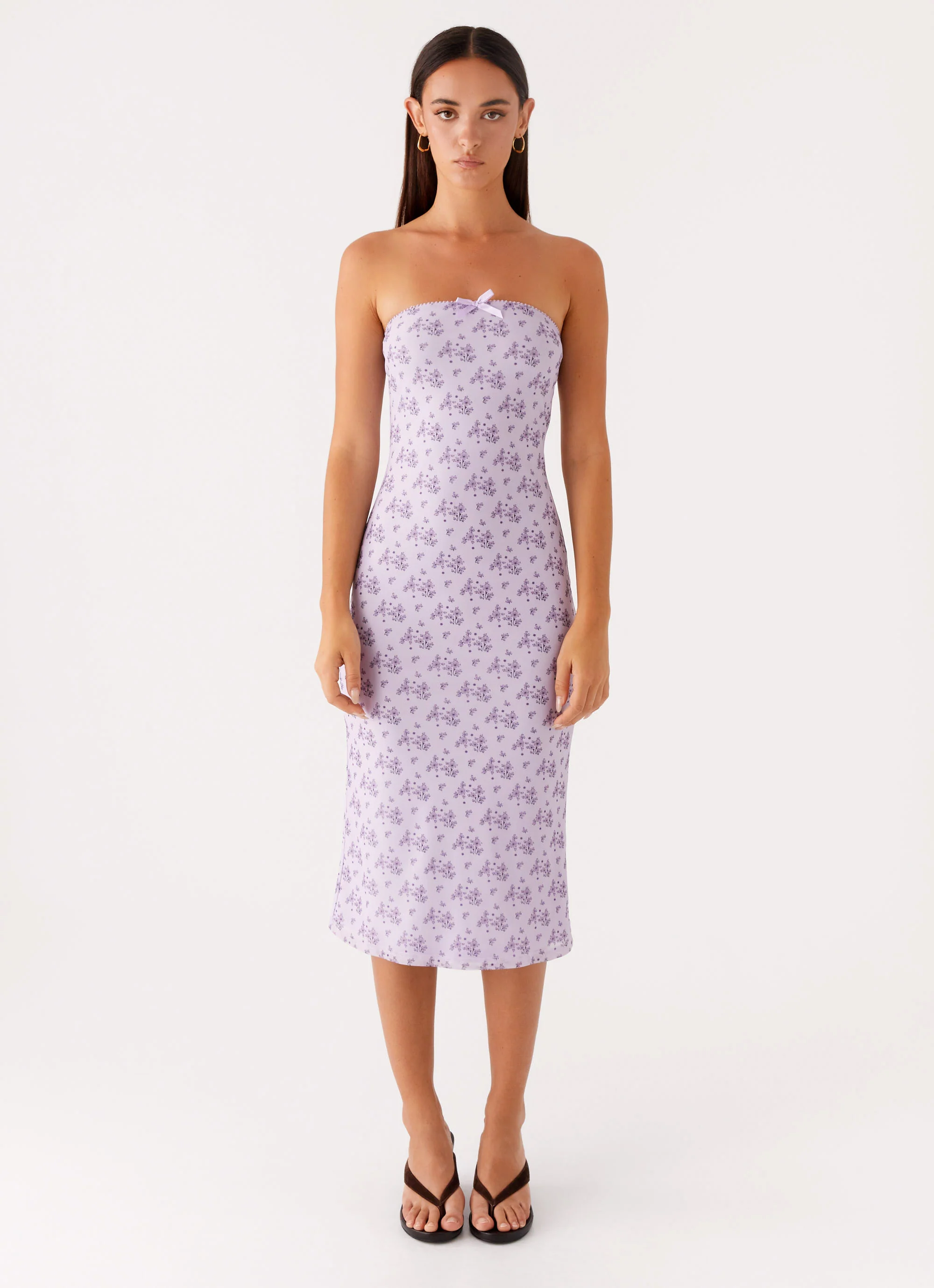 Keila Strapless Midi Dress - Lavender Meadow - Image 2