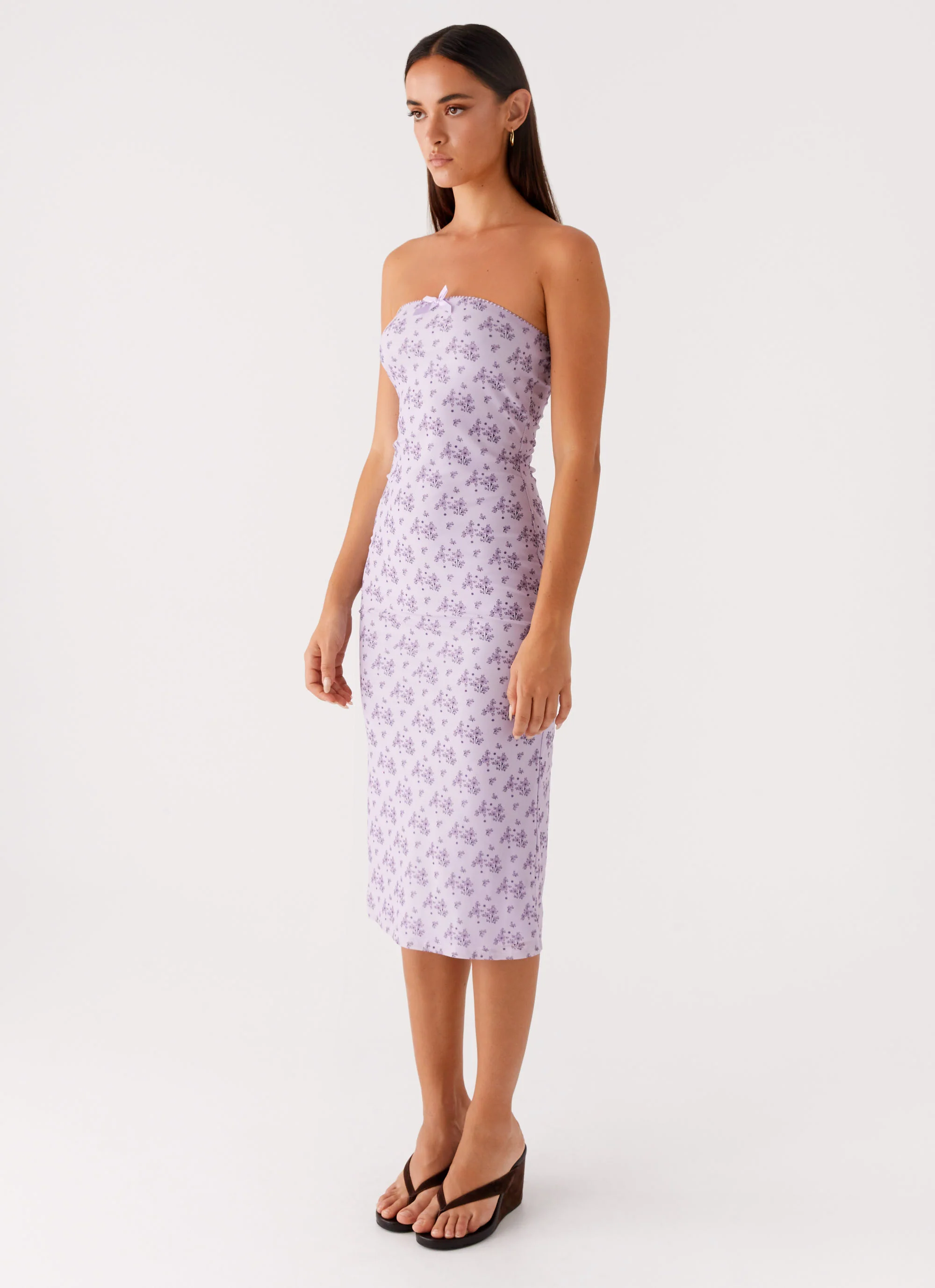 Keila Strapless Midi Dress - Lavender Meadow - Image 3