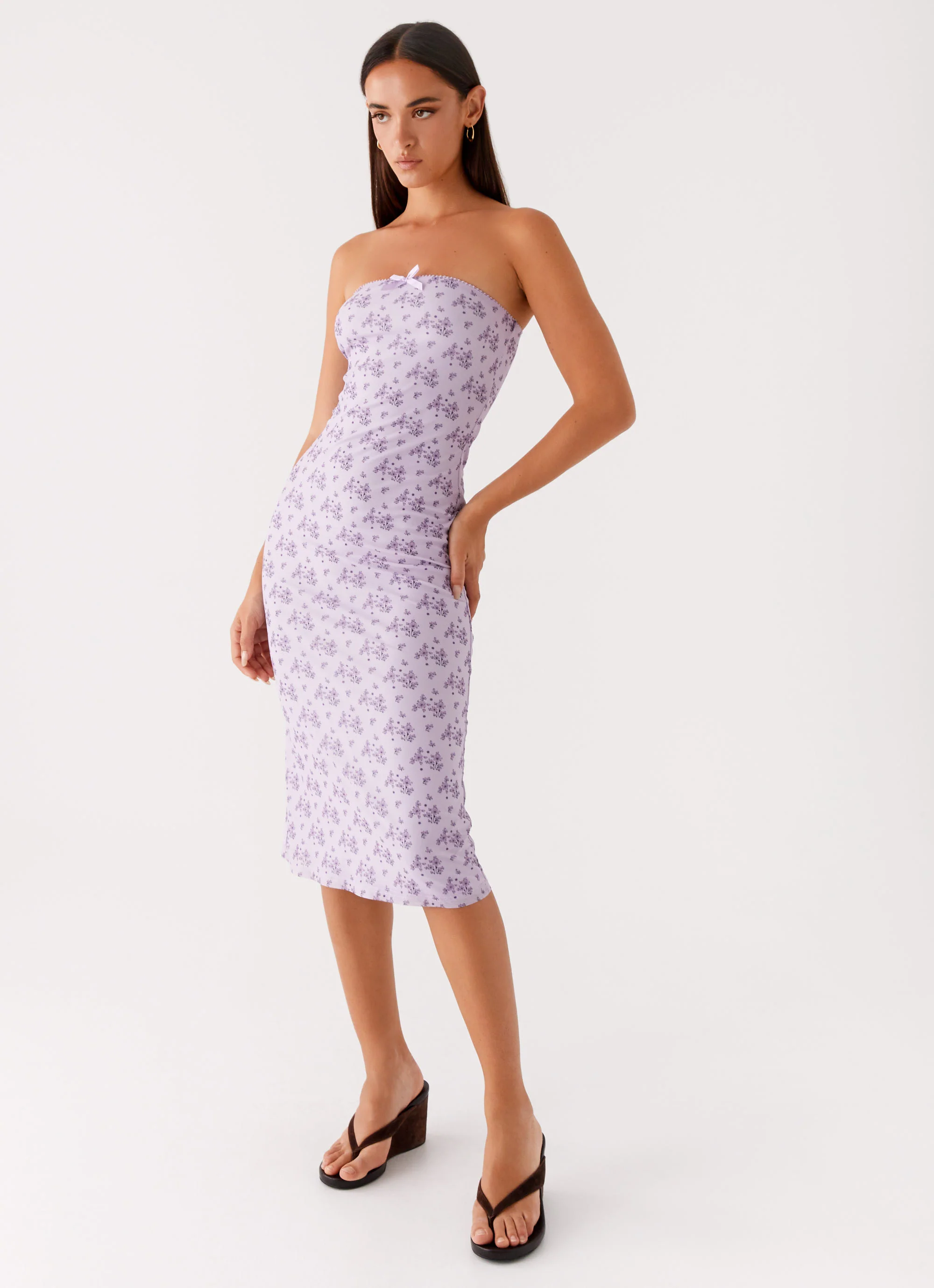 Keila Strapless Midi Dress - Lavender Meadow - Image 5