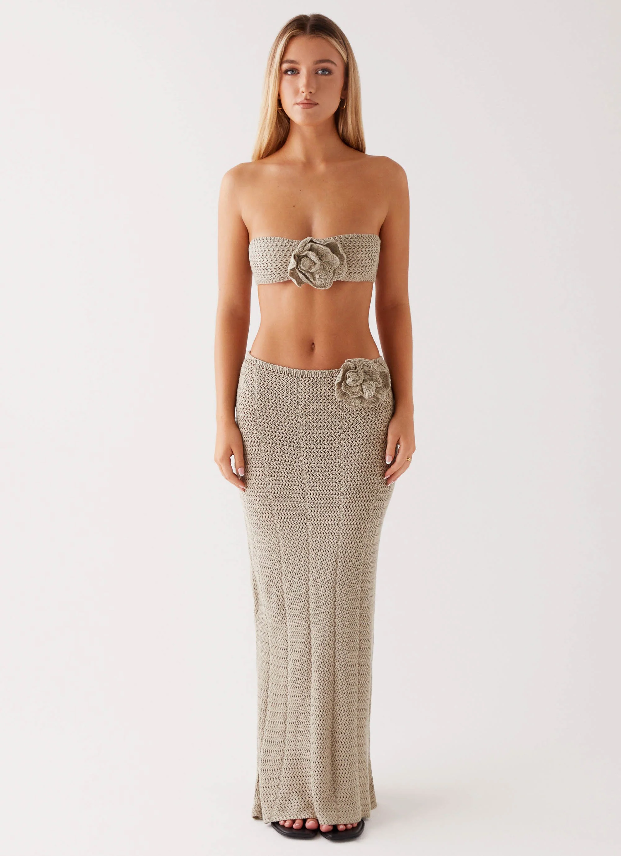 Kelcie Rose Crochet Bandeau Top - Sage - Image 2
