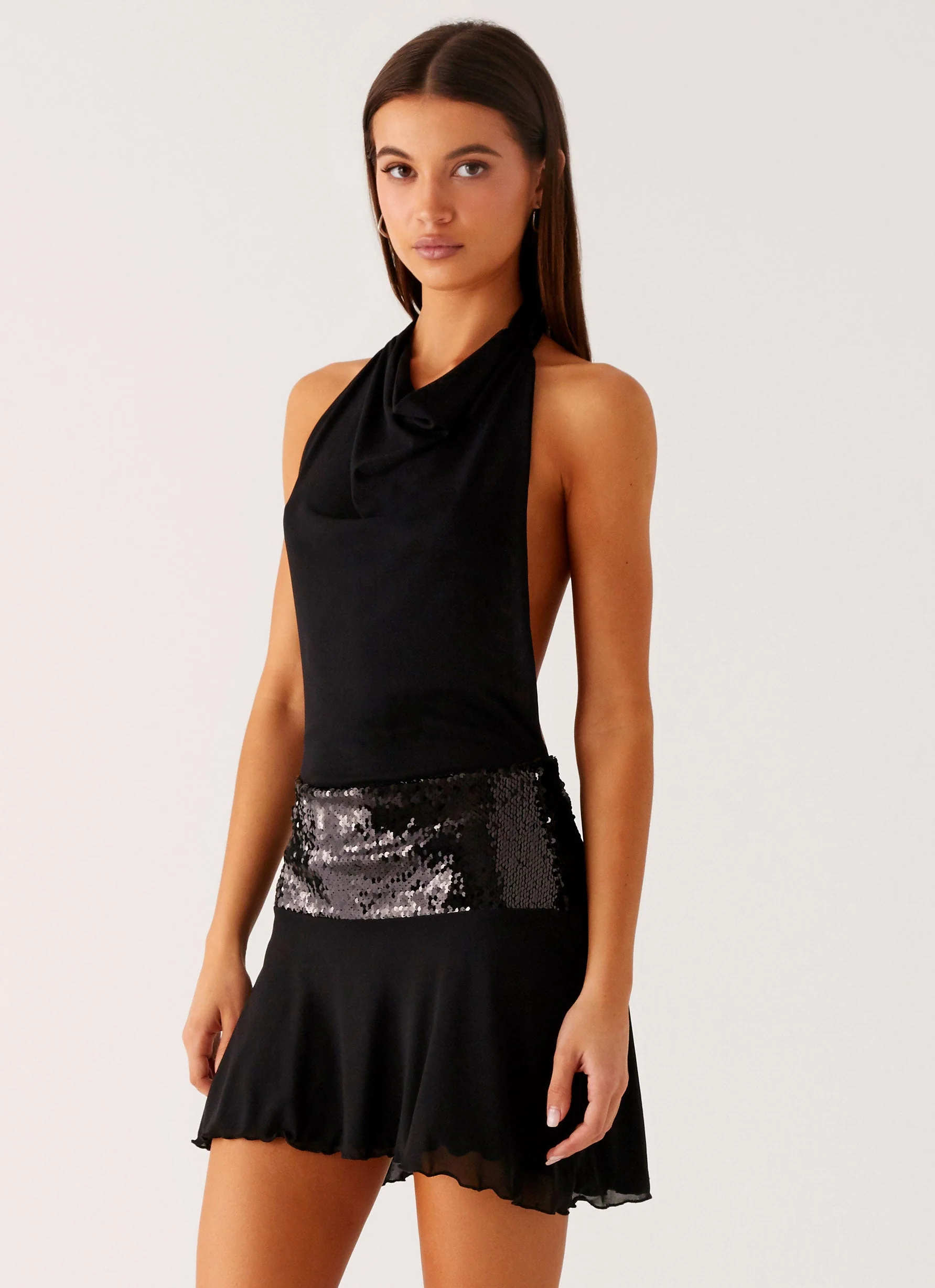 Kelsey Sequin Mini Dress - Black - Image 5