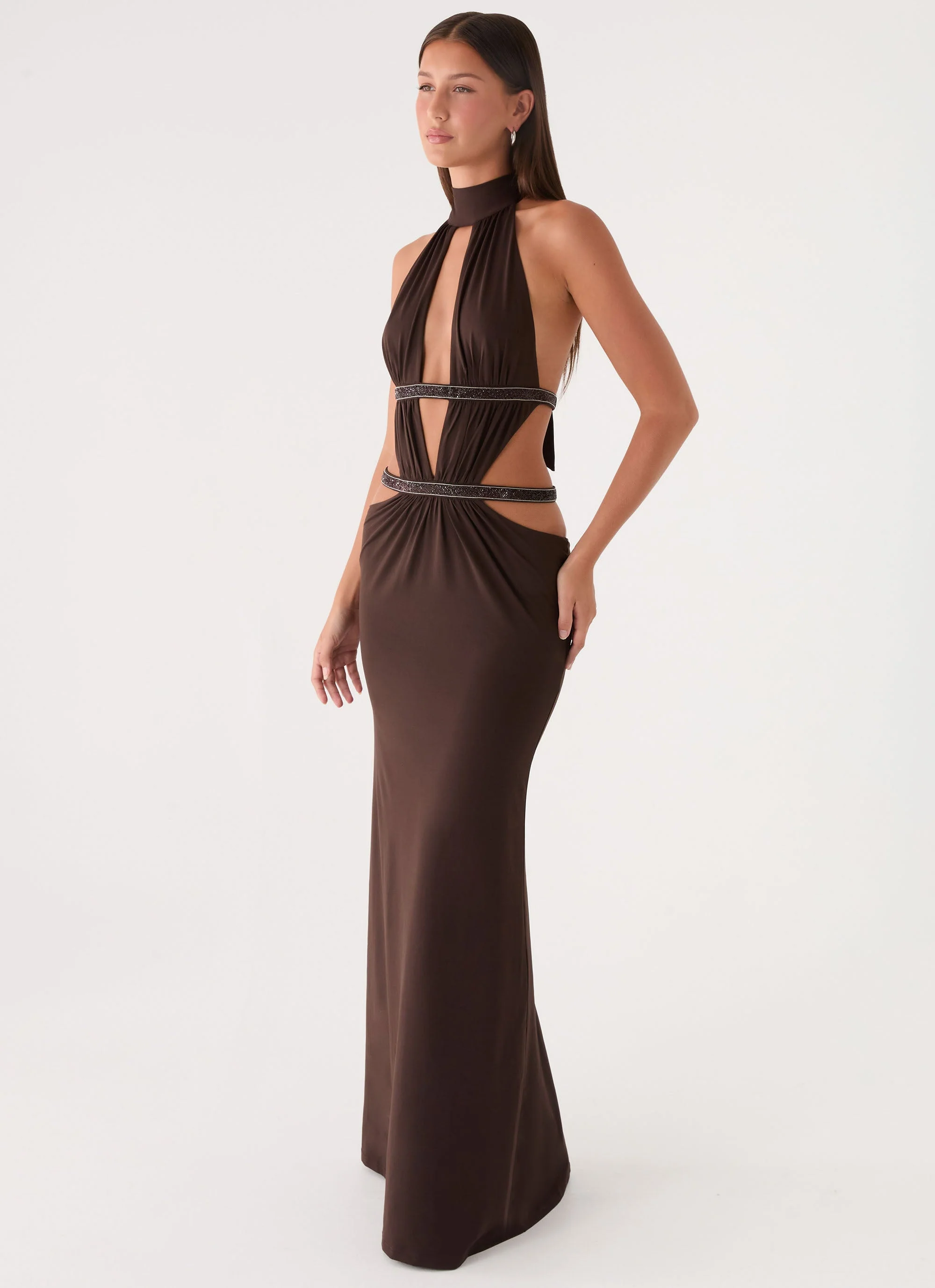 Kendrah Maxi Dress - Chocolate - Image 3
