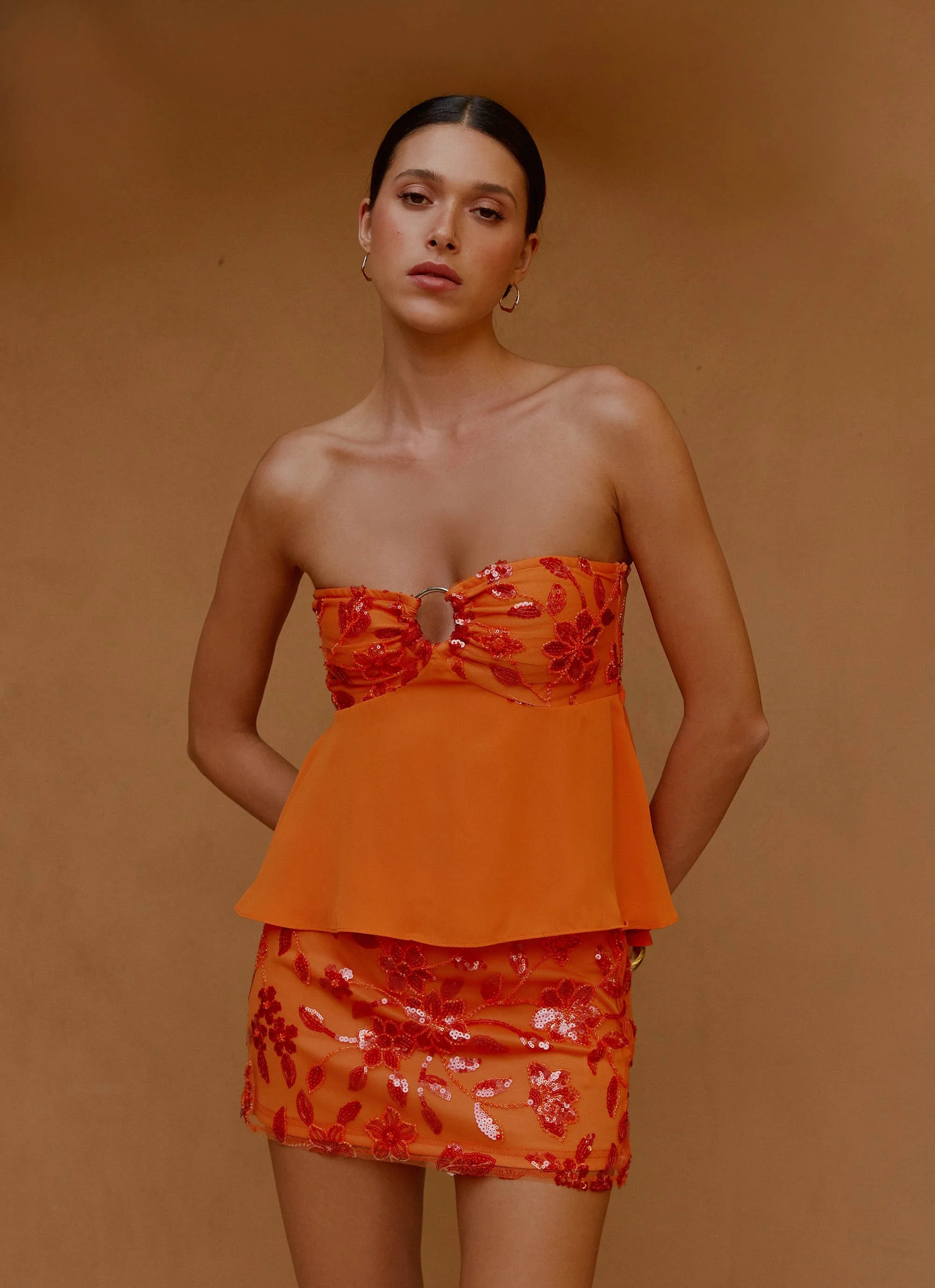 Kenya Beaded Mini Skirt - Orange - Image 9