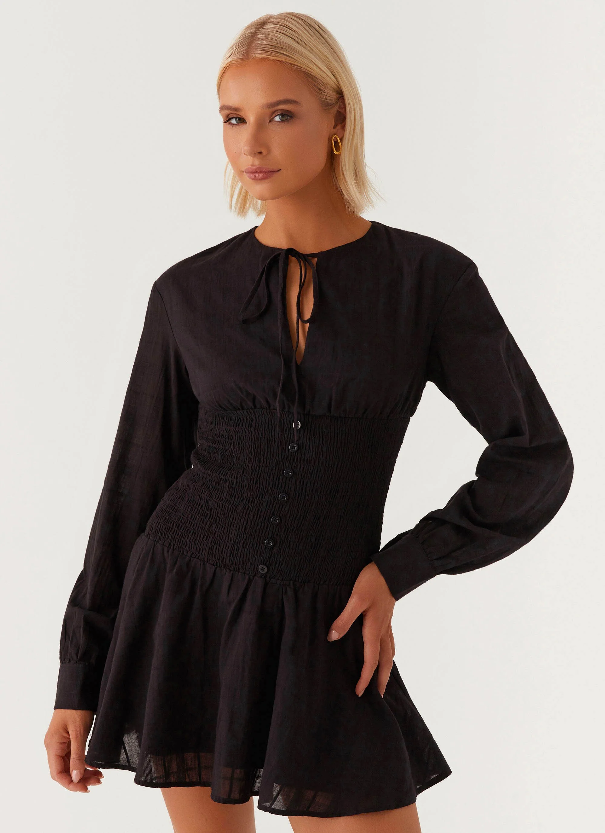 Kenzo Long Sleeve Mini Dress - Black - Image 5