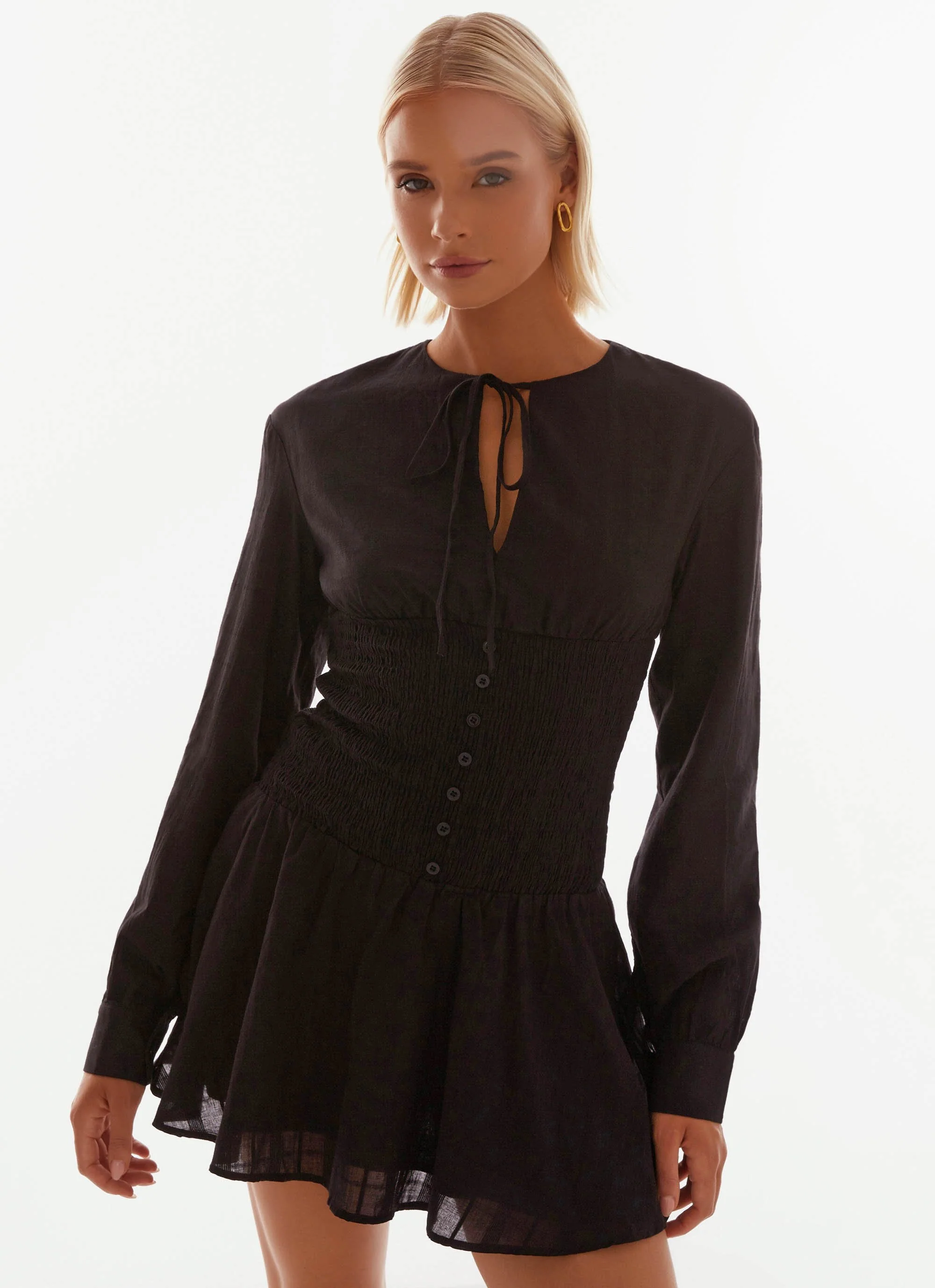 Kenzo Long Sleeve Mini Dress - Black - Image 6
