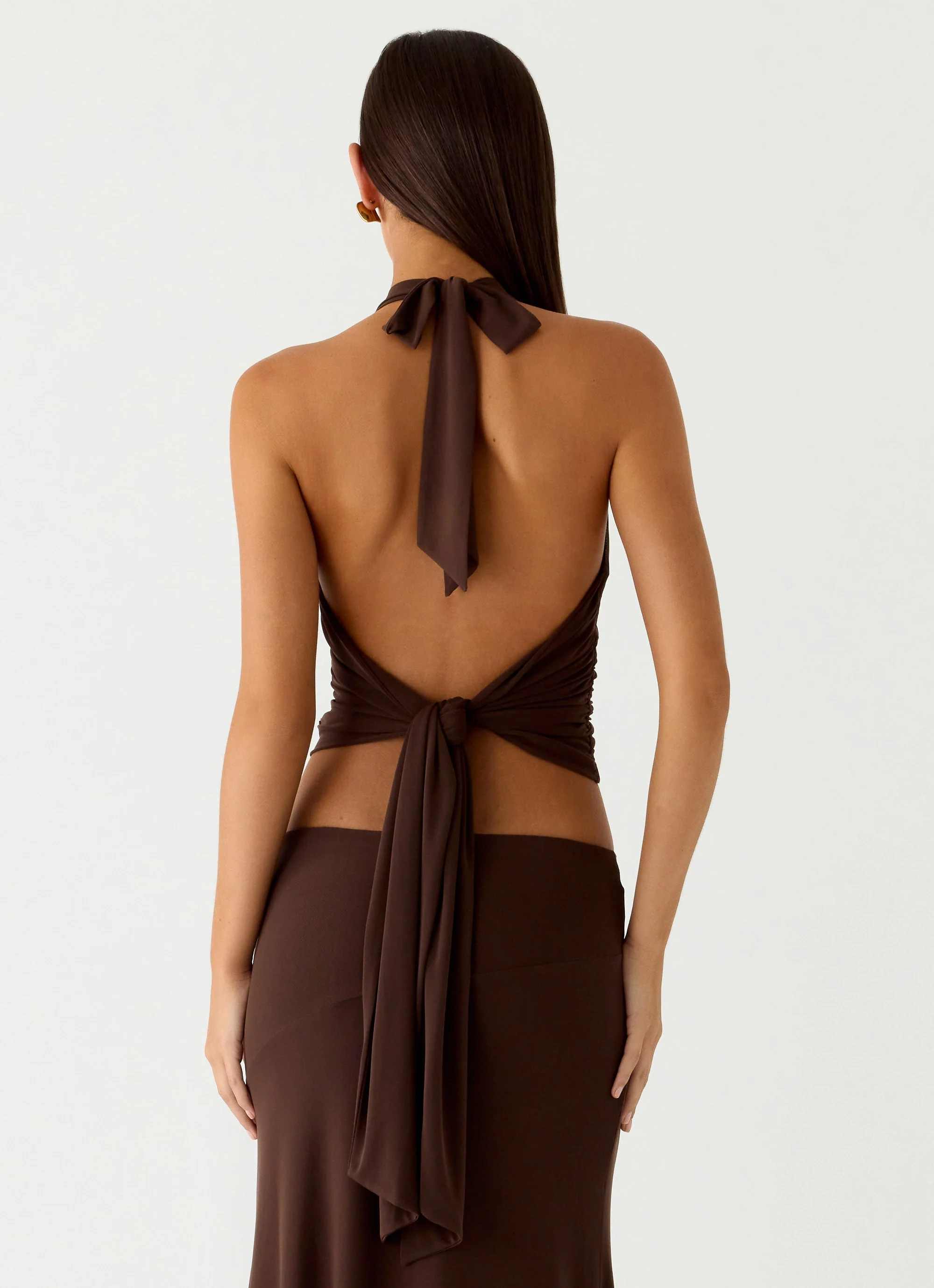 Kerrie Halter Top - Chocolate - Image 4