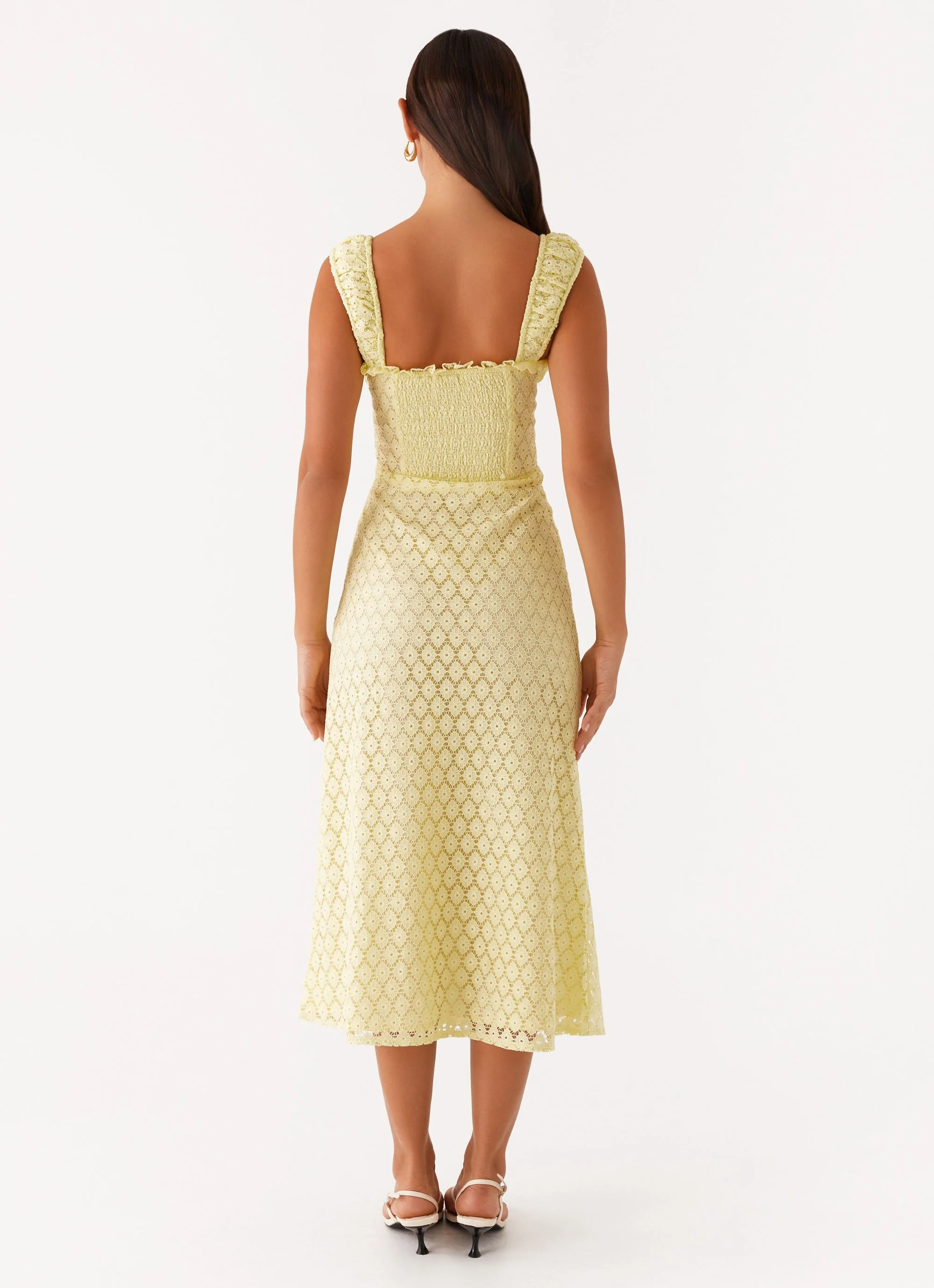 Keziah Tie Front Midi Dress - Lemon - Image 4
