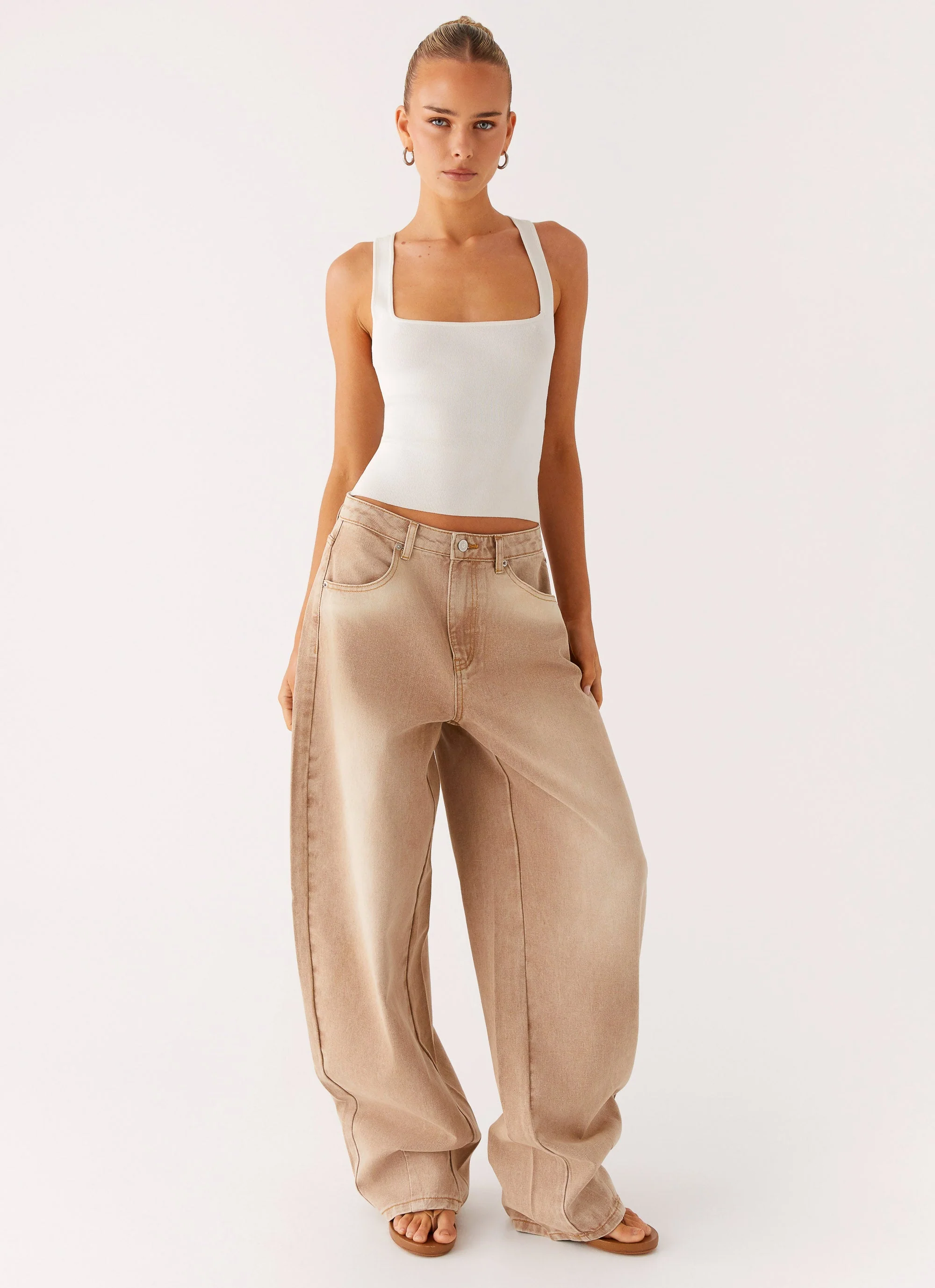 Khalil Baggy Jeans - Tan - Image 6