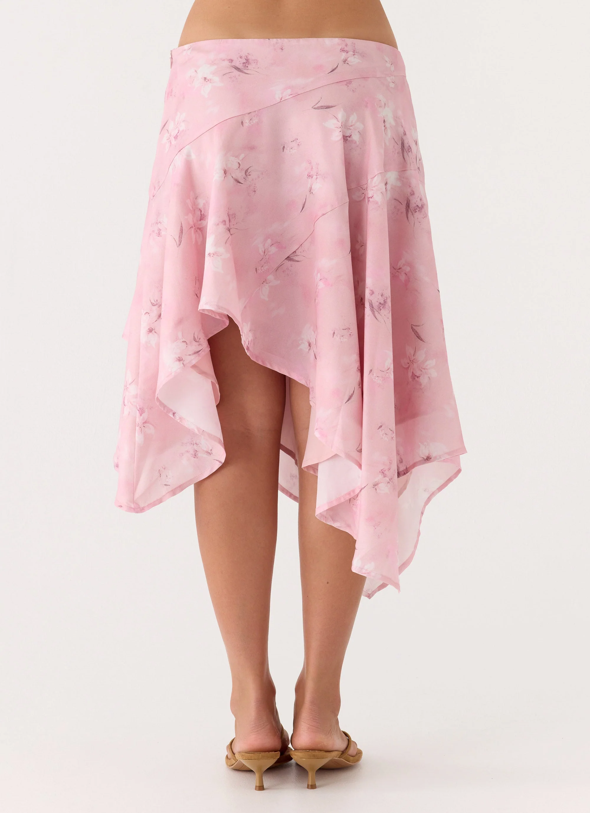 Kia Low Rise Asymmetrical Midi Skirt - Vintage Floral - Image 4