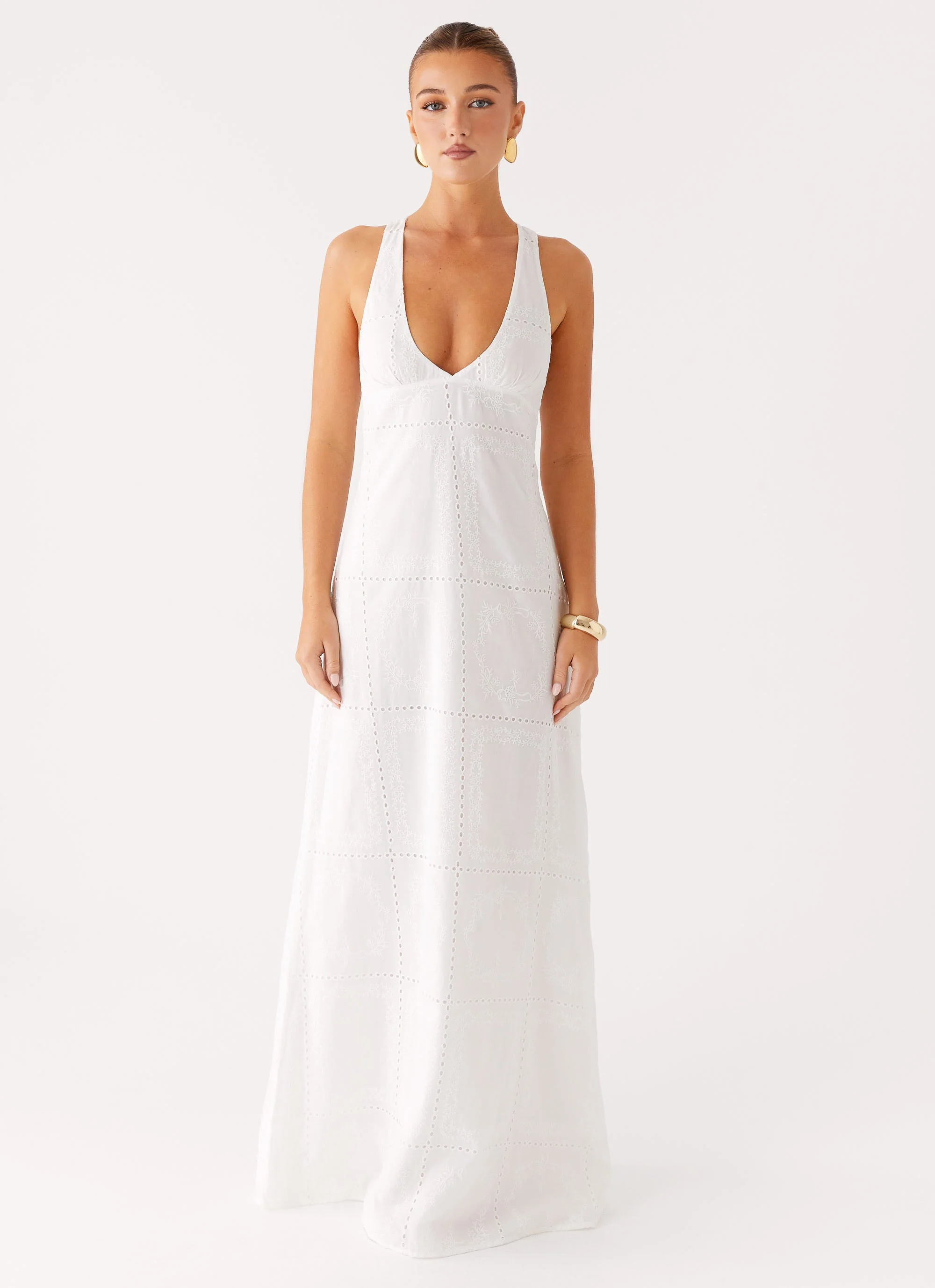 Kiana Halter Maxi Dress - White - Image 6