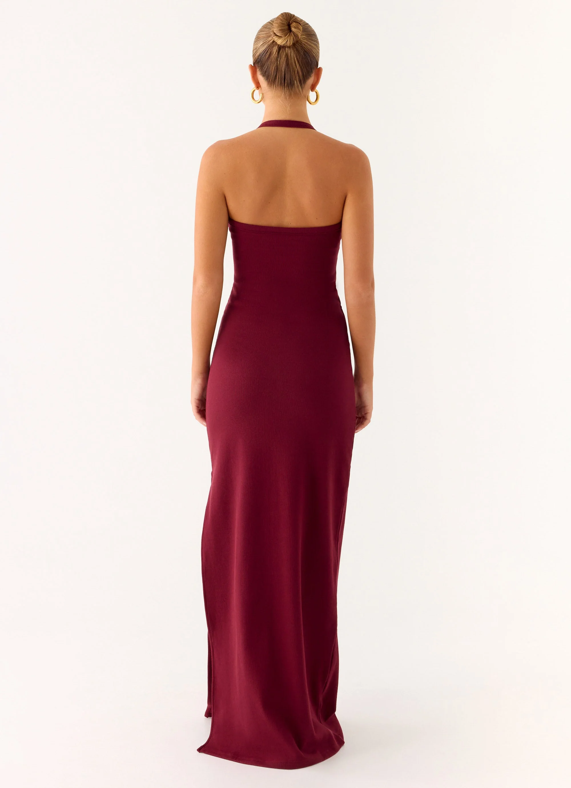 Kill This Love Ribbed Maxi Dress - Dark Cherry - Image 3