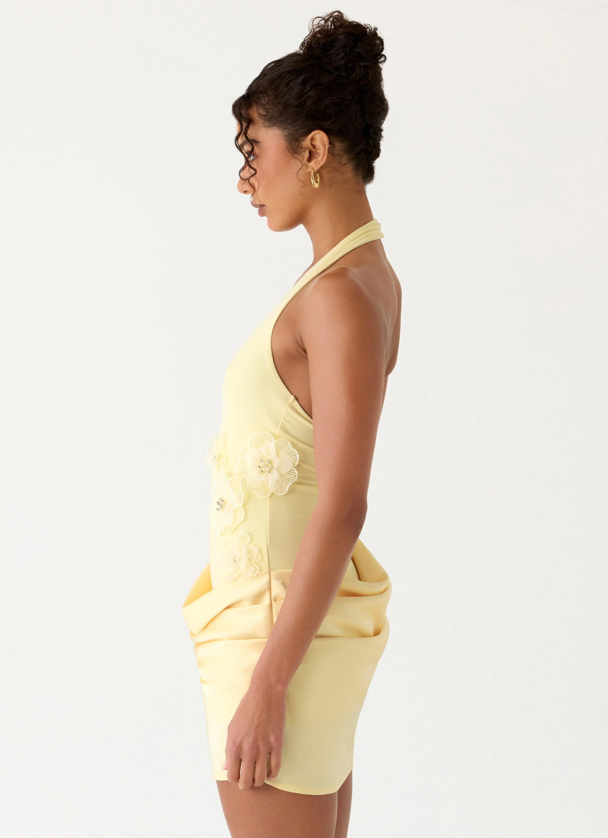 Kimana Halter Mini Dress - Yellow - Image 5