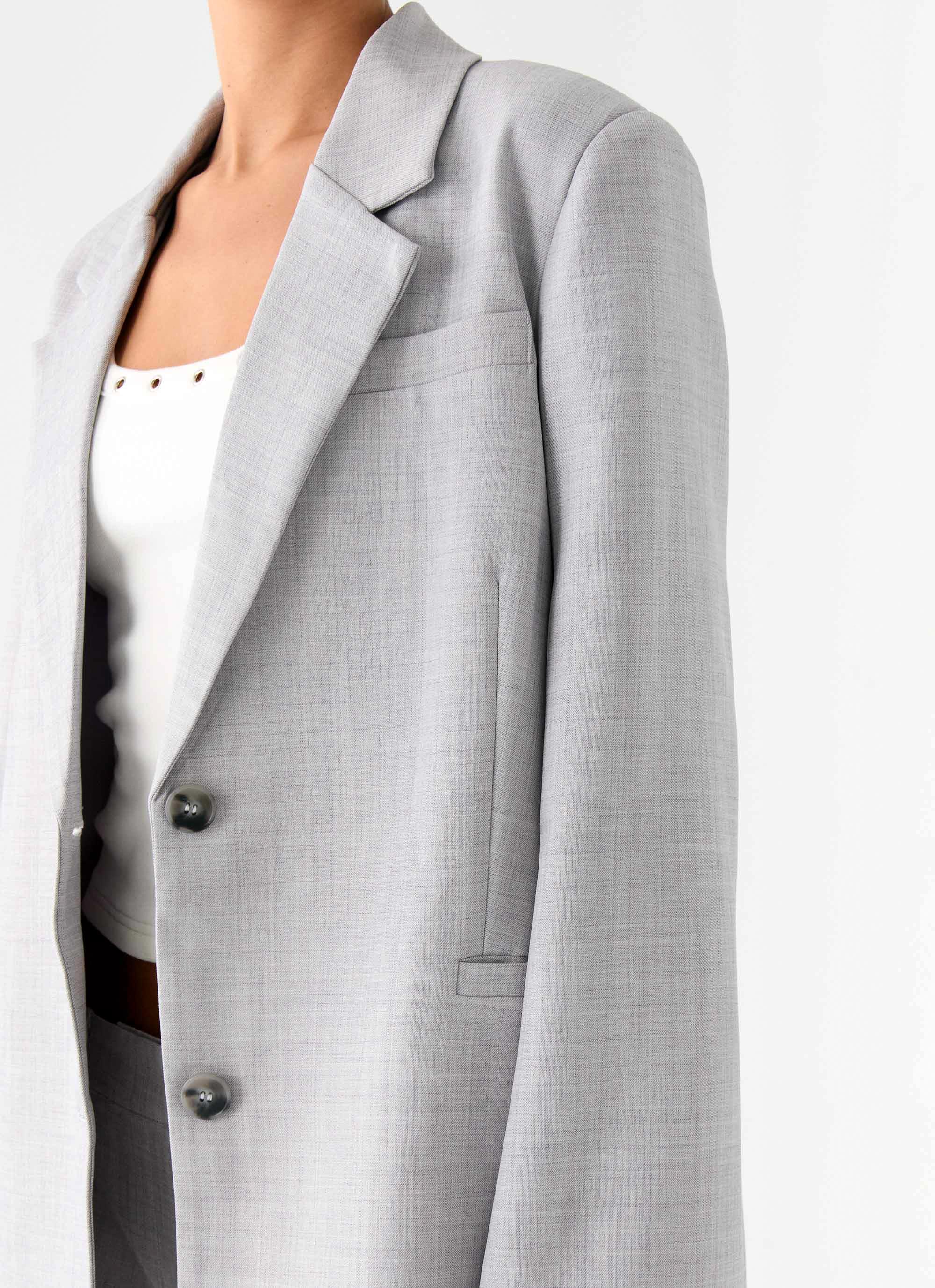 Kingston Oversized Blazer - Grey - Image 5