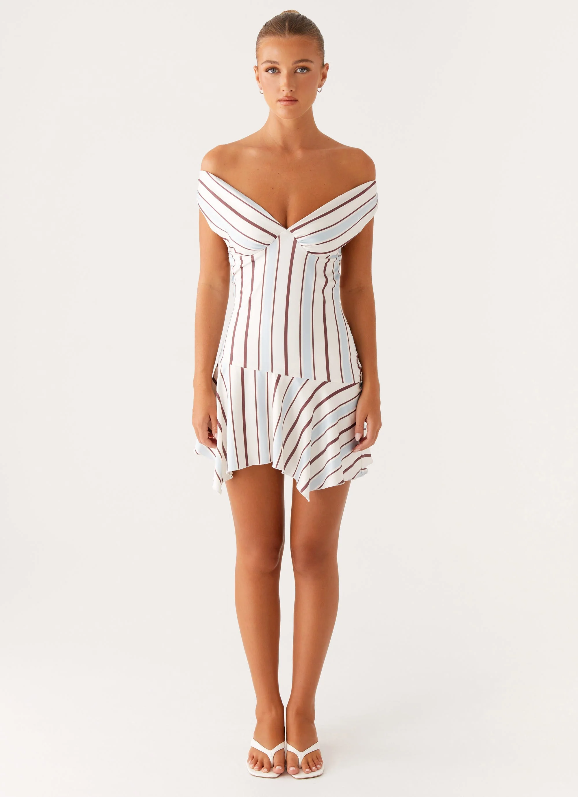 Kirby Mini Dress - Blue Stripe - Image 2