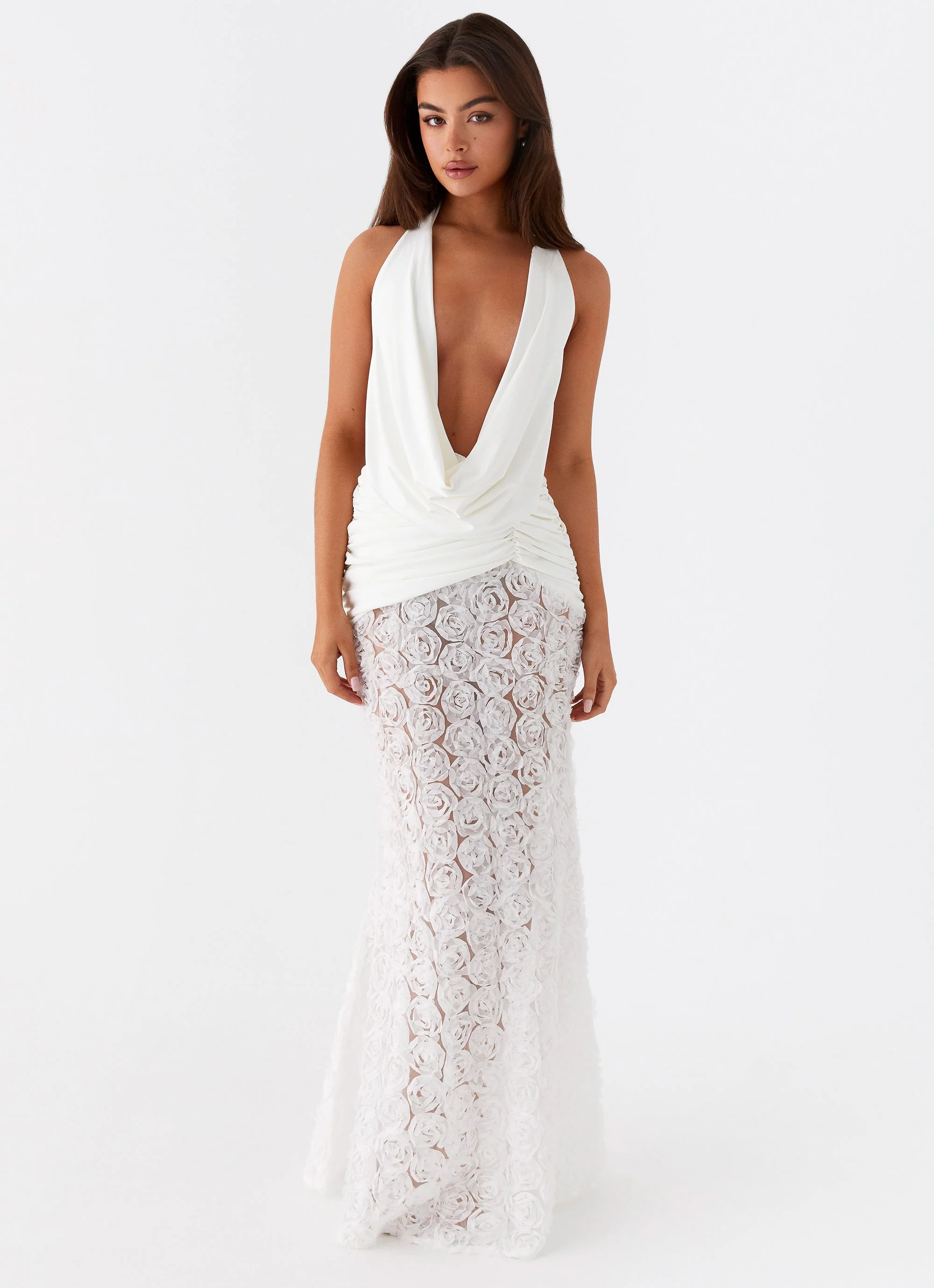 Kita Textured Maxi Dress - White - Image 3