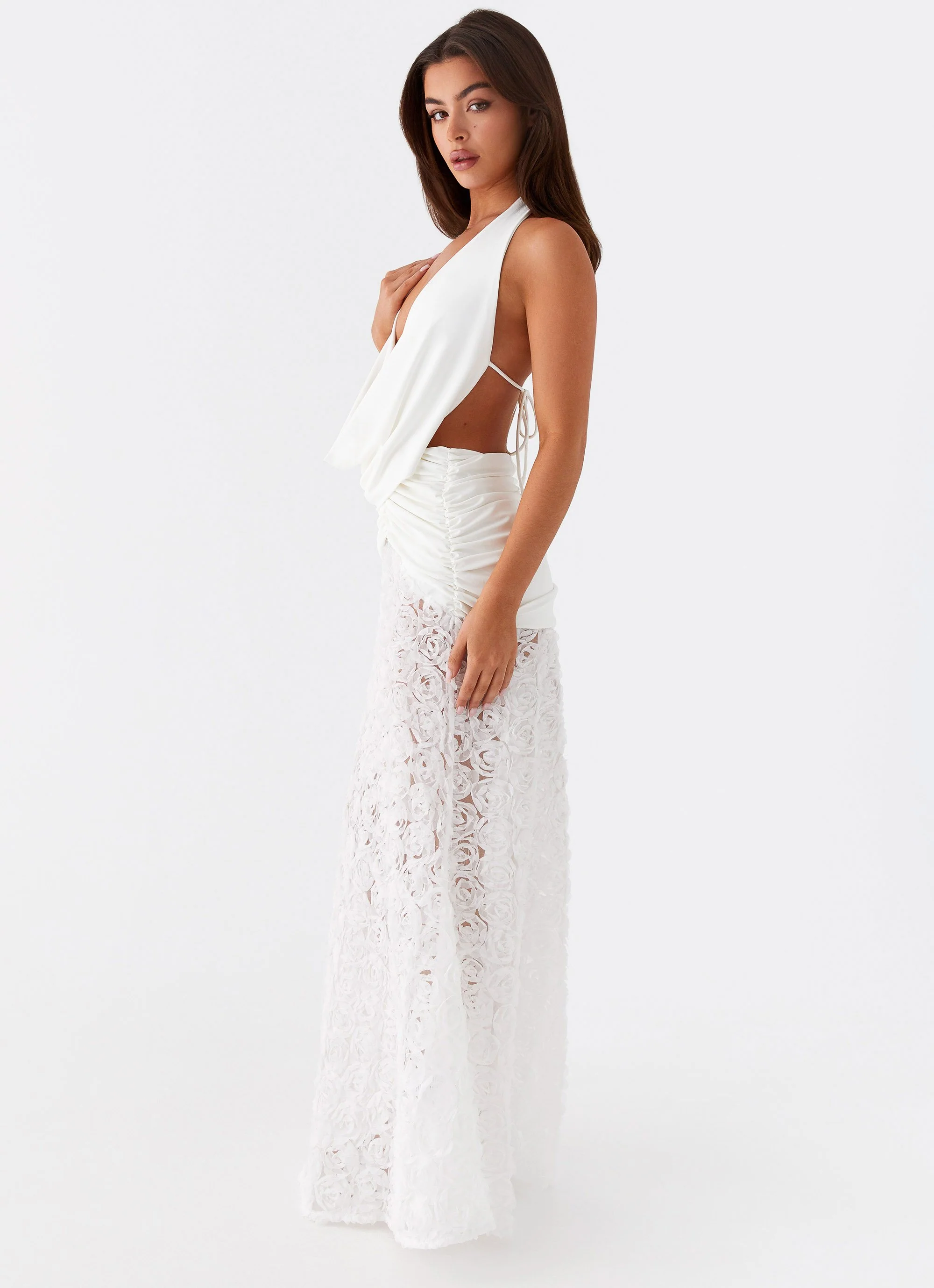 Kita Textured Maxi Dress - White - Image 4