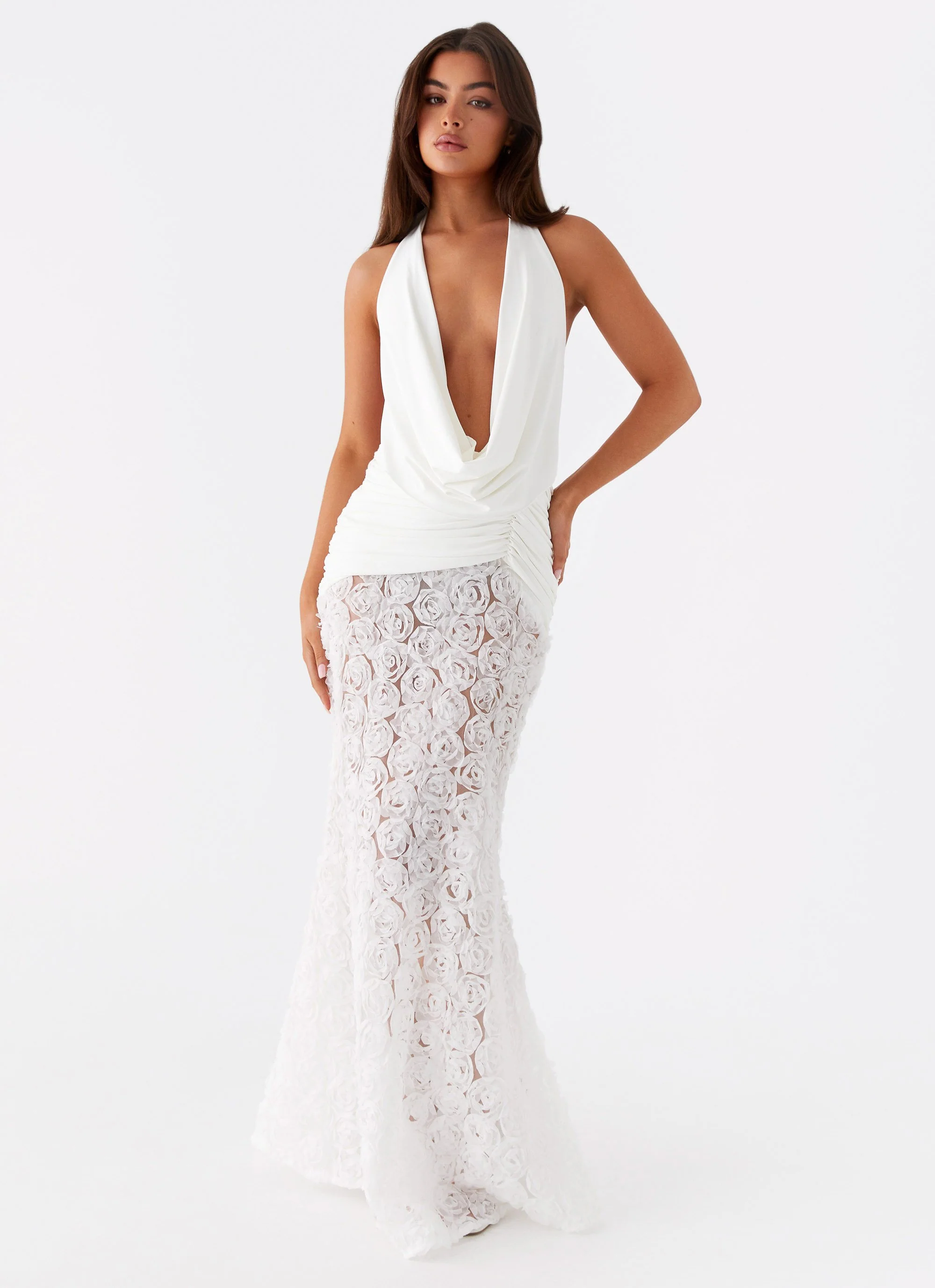 Kita Textured Maxi Dress - White - Image 6
