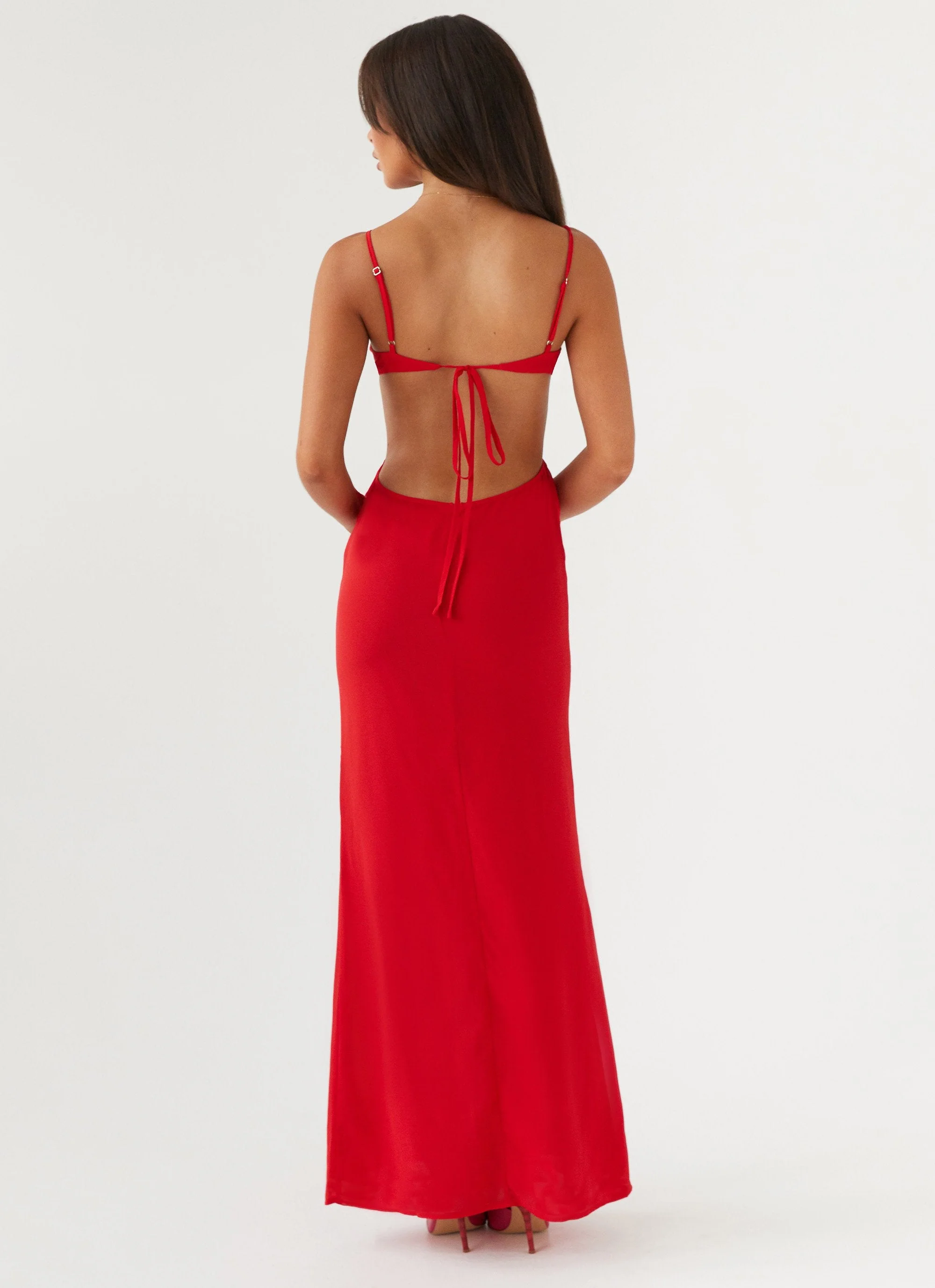 Klara Cut Out Maxi Dress - Red - Image 4