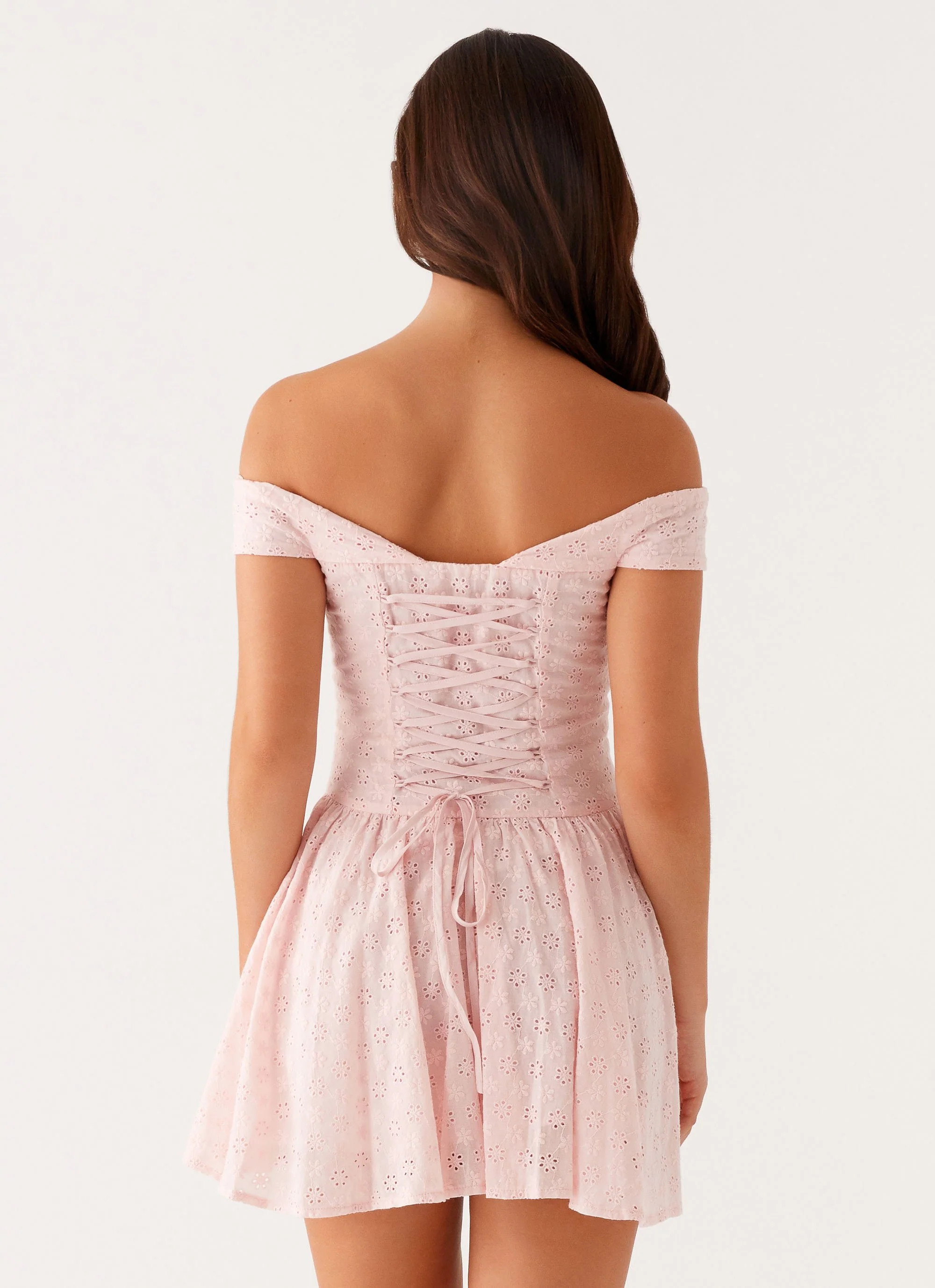 Koa Off Shoulder Mini Dress - Peach - Image 4