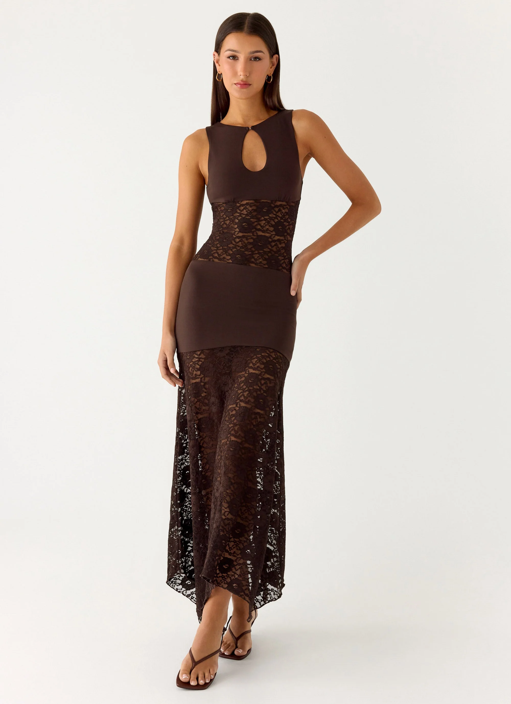 Koka Lace Maxi Dress - Cool Chocolate - Image 4
