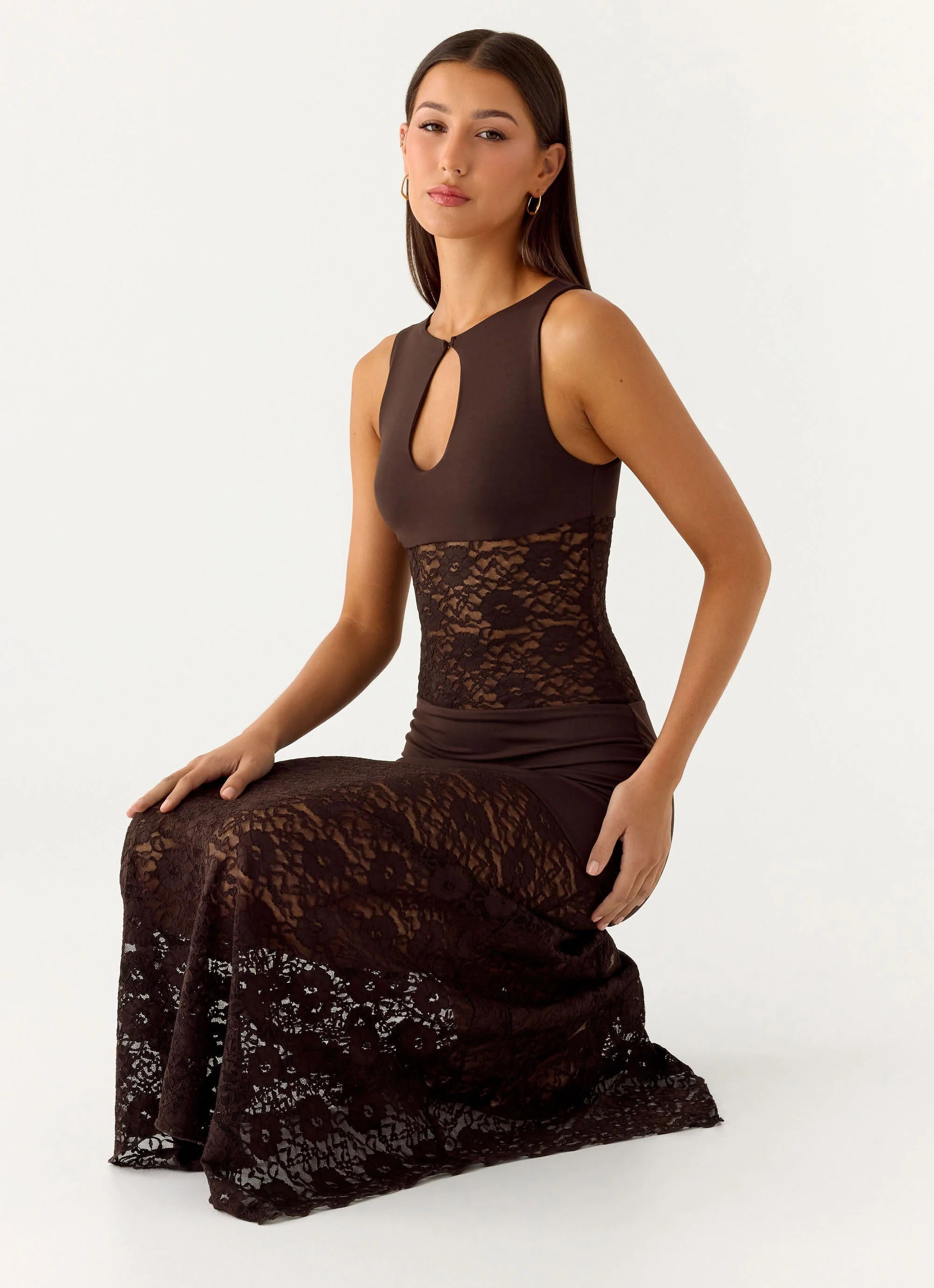 Koka Lace Maxi Dress - Cool Chocolate - Image 5