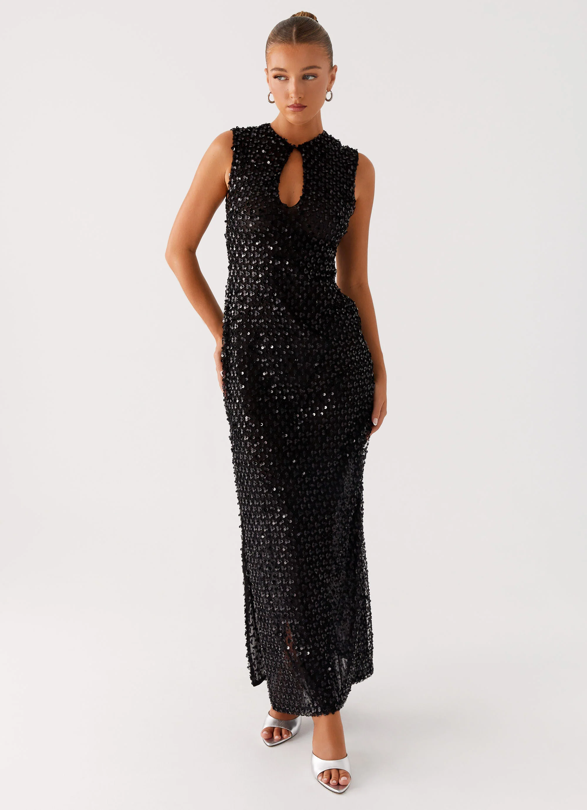 Kore Sequin Maxi Dress - Black - Image 3