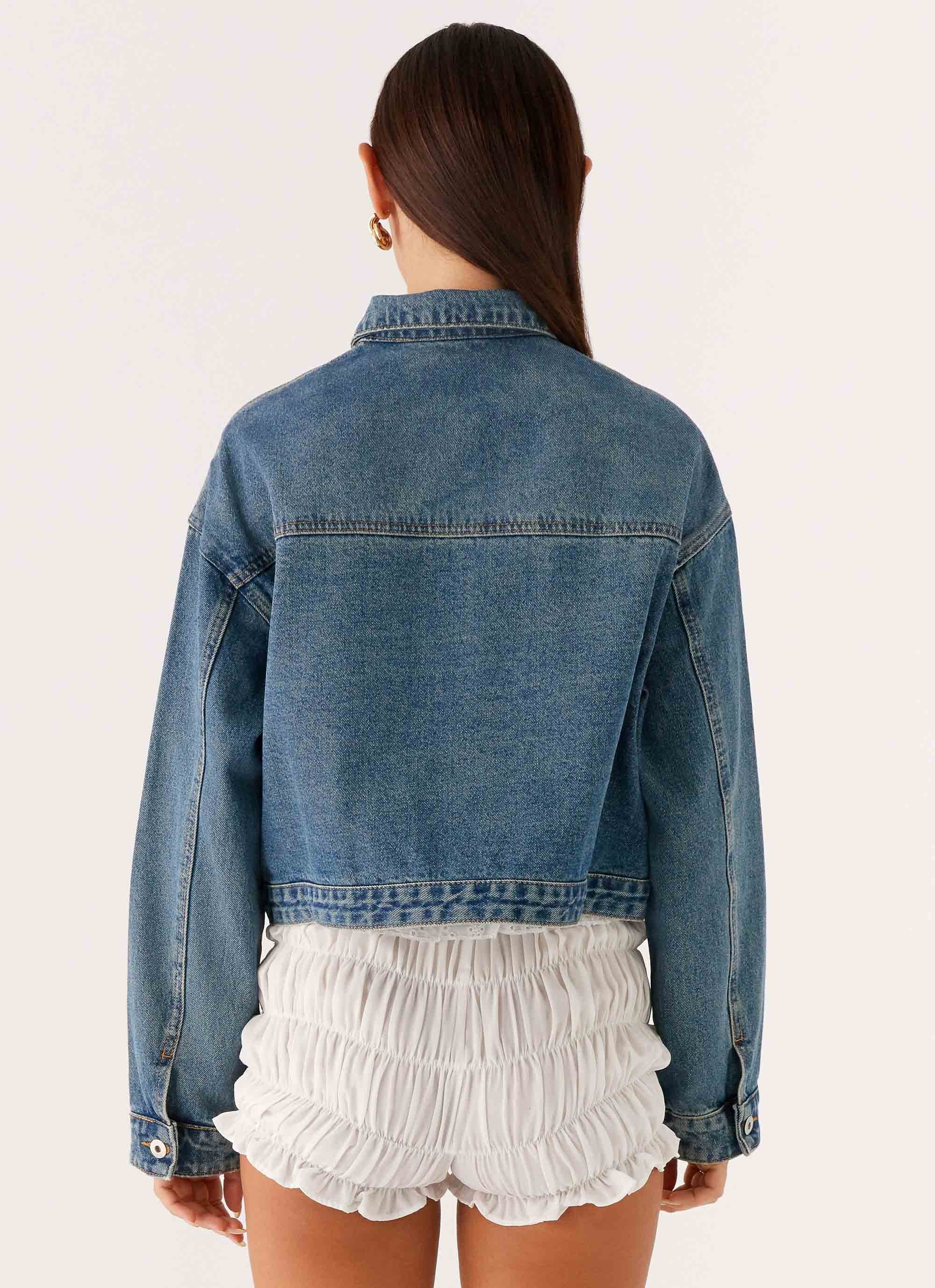 Kristy Oversized Denim Jacket - Blue - Image 4