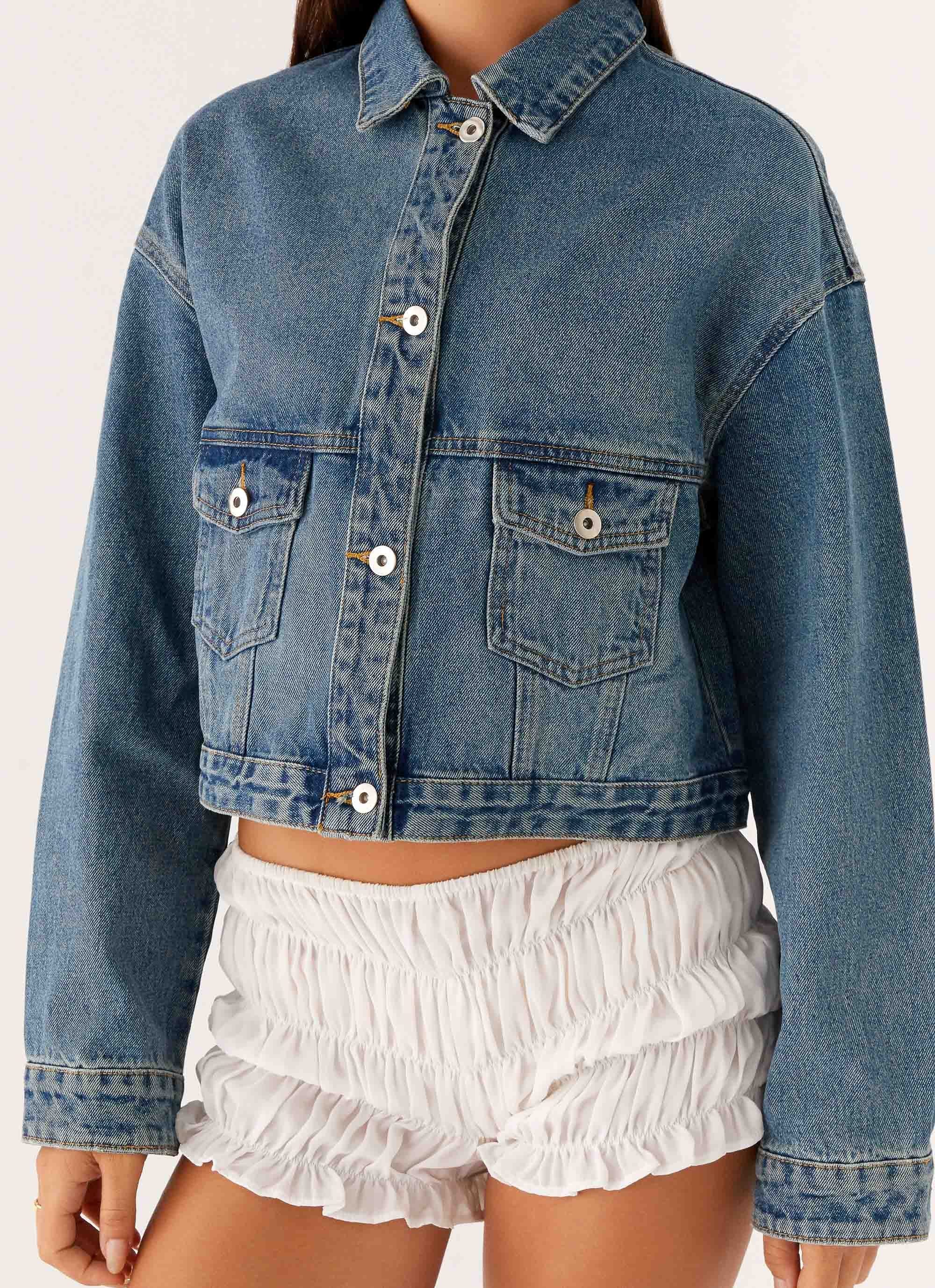 Kristy Oversized Denim Jacket - Blue - Image 5